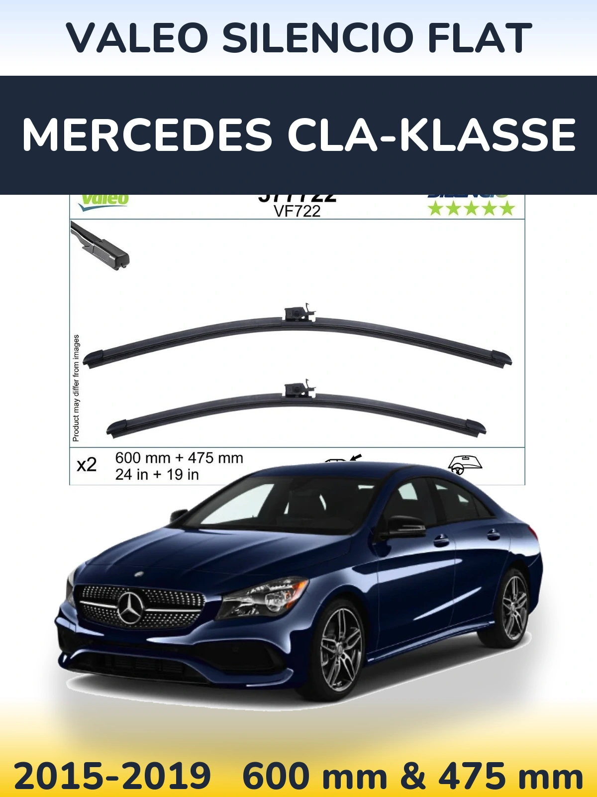 Torkarblad Valeo Silencio Flat för Mercedes CLA-Klasse