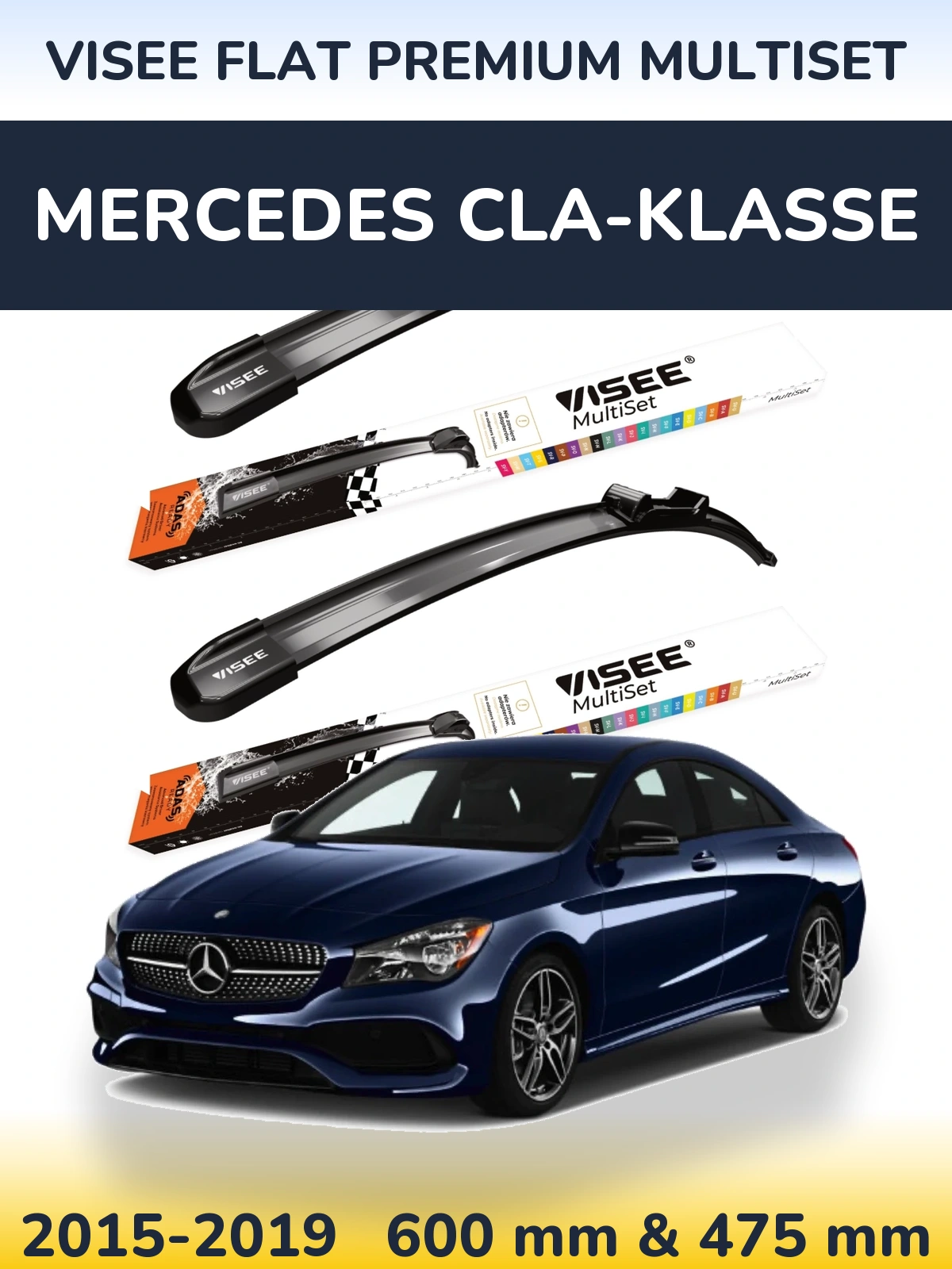 Torkarblad VISEE FLAT PREMIUM MultiSet för Mercedes CLA-Klasse
