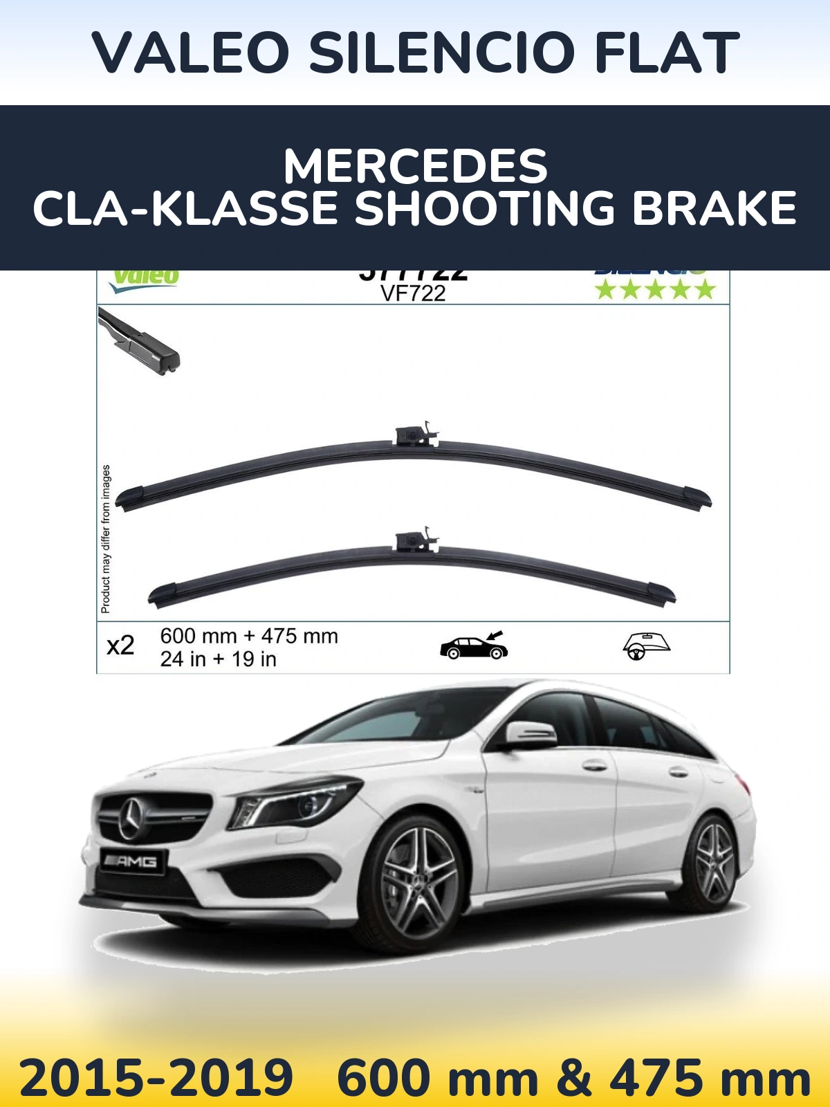 Torkarblad Valeo Silencio Flat för Mercedes CLA-Klasse Shooting Brake