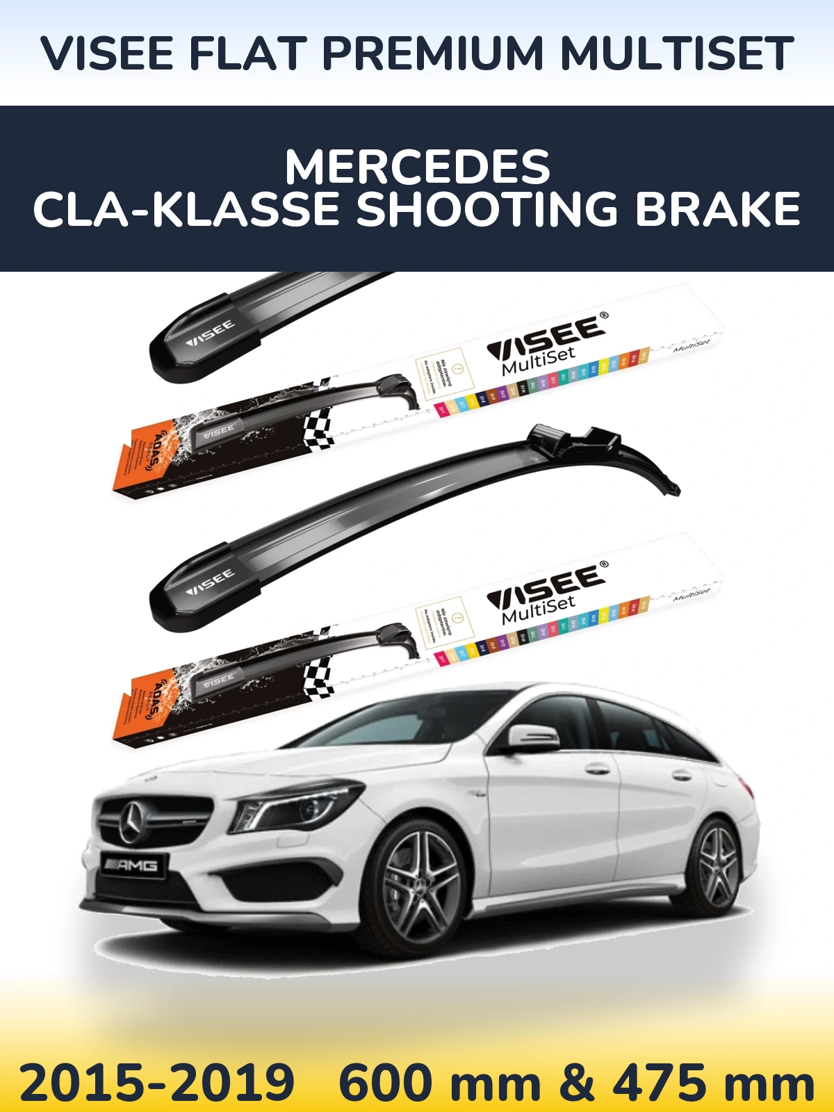 Torkarblad VISEE FLAT PREMIUM MultiSet för Mercedes CLA-Klasse Shooting Brake