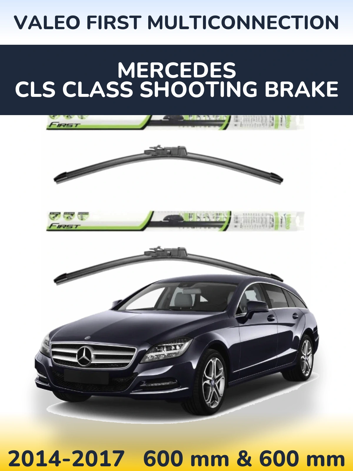 Комплект передних дворников Valeo First MultiConnection 600 & 600 мм для Mercedes CLS Class Shooting Brake 2014-2017