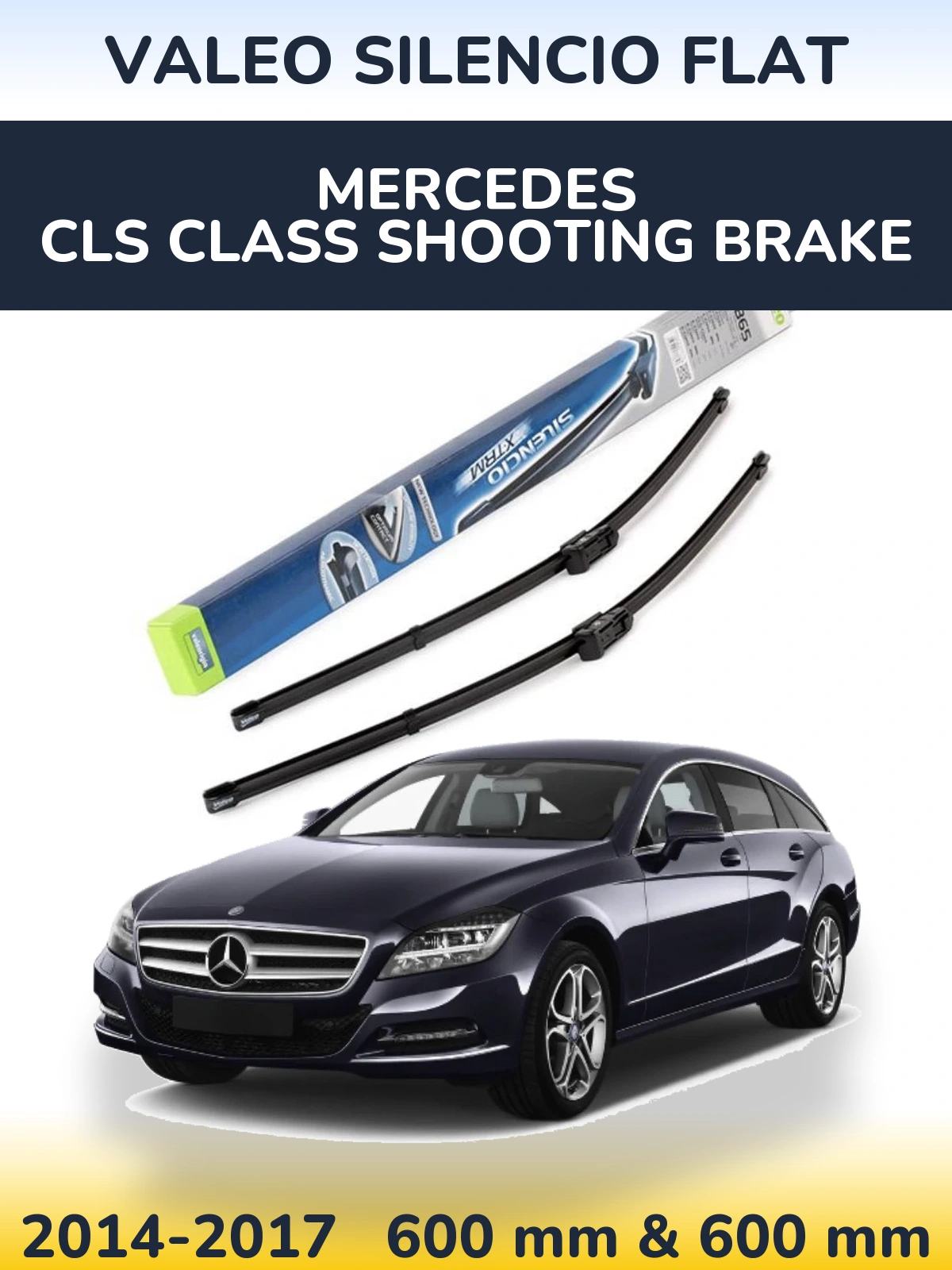 Комплект передніх щіток Valeo Silencio Flat 600 & 600 мм для Mercedes CLS Class Shooting Brake 2014-2017