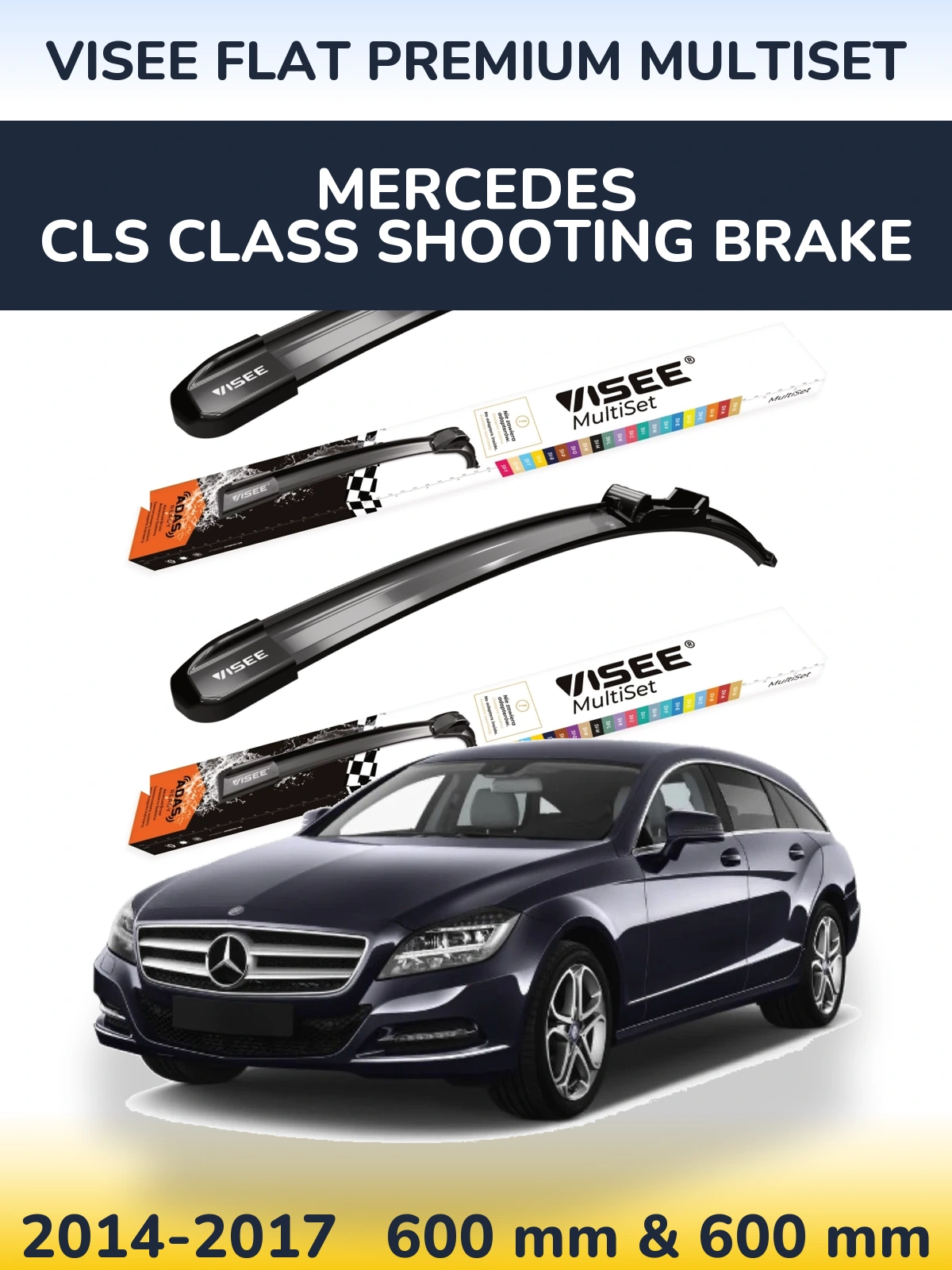 Torkarblad VISEE FLAT PREMIUM MultiSet för Mercedes CLS Class Shooting Brake