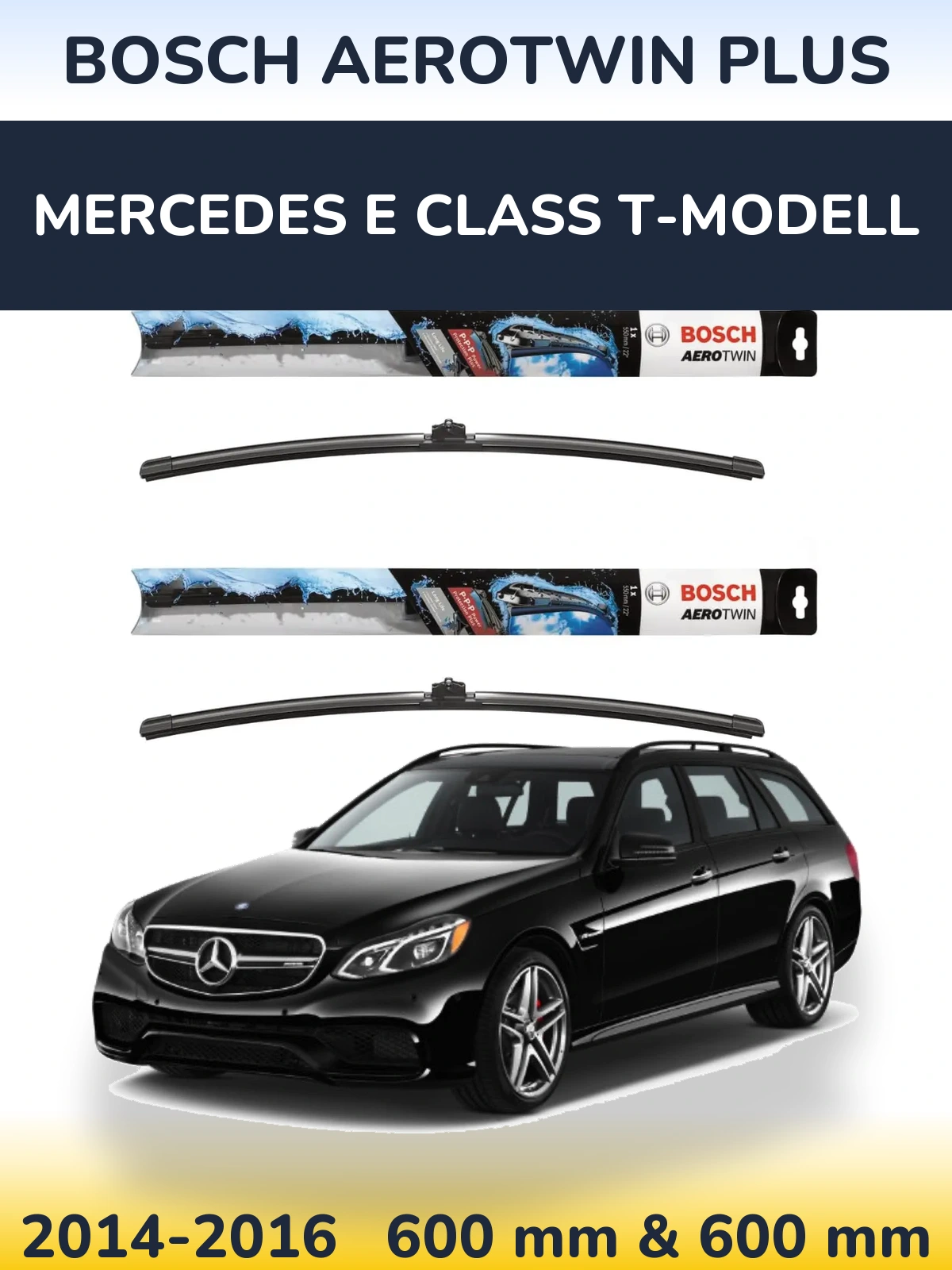 Комплект передних дворников BOSCH AeroTwin Plus 600 & 600 мм для Mercedes E Class T-Модельl 2014-2016