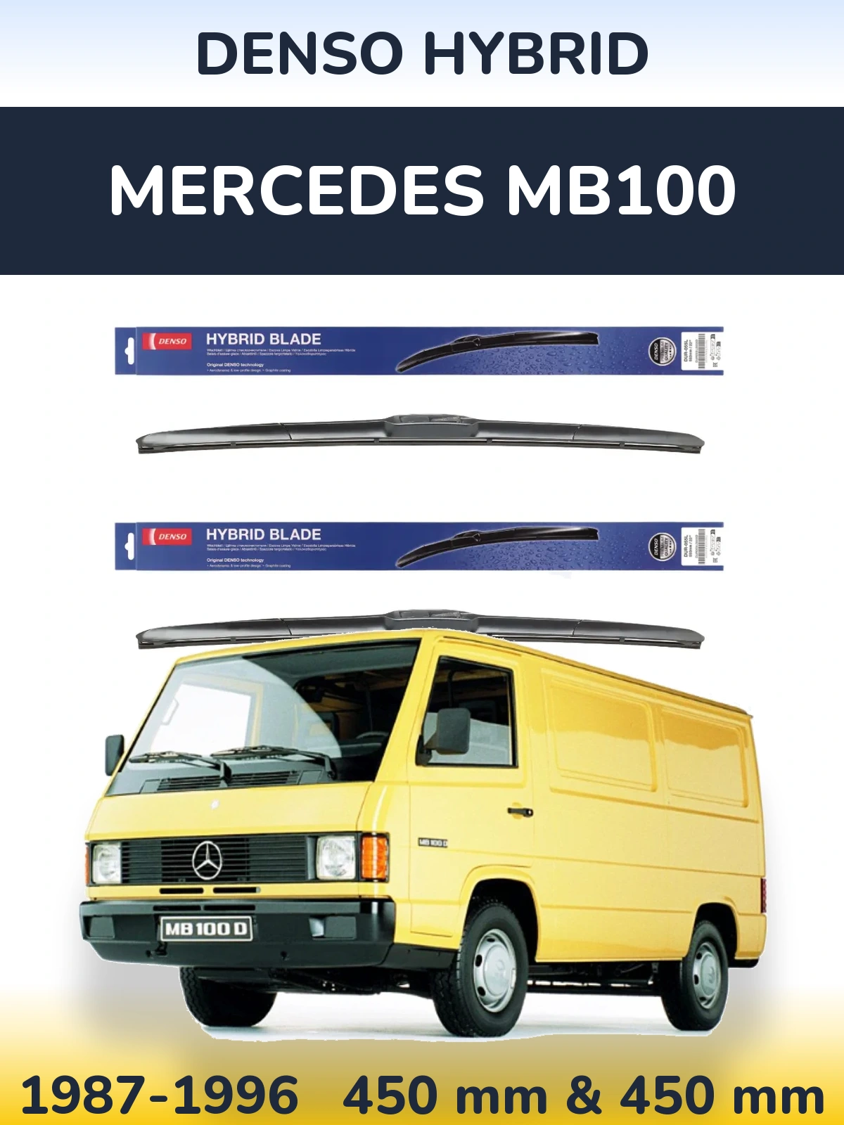 Torkarblad Denso Hybrid för Mercedes MB100