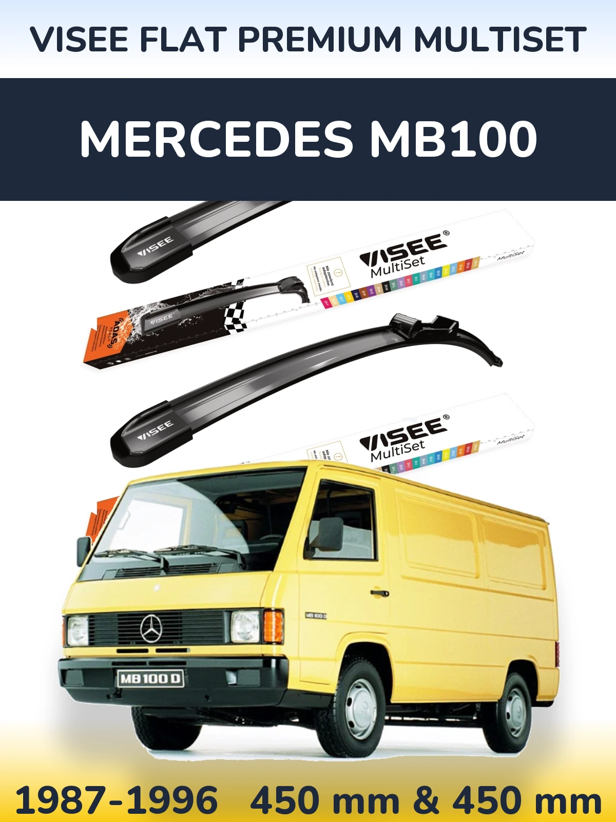 Torkarblad VISEE FLAT PREMIUM MultiSet för Mercedes MB100