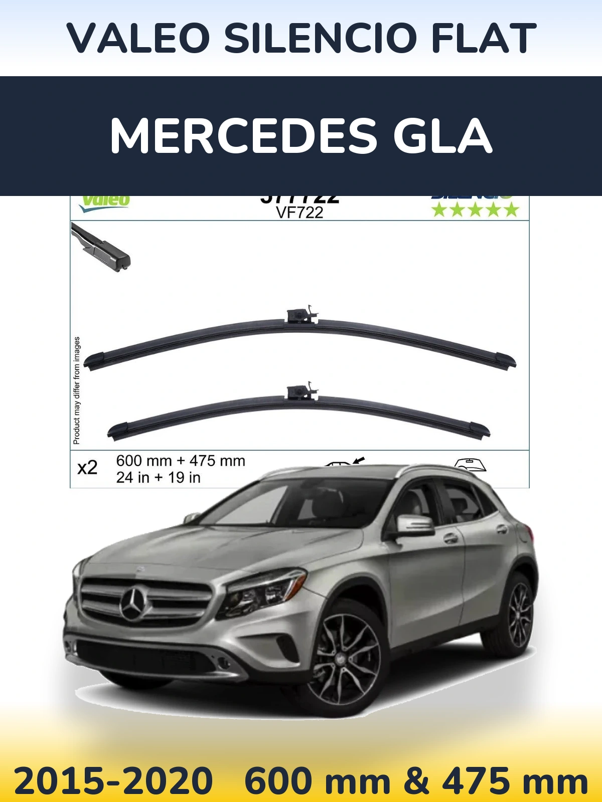 Torkarblad Valeo Silencio Flat för Mercedes GLA