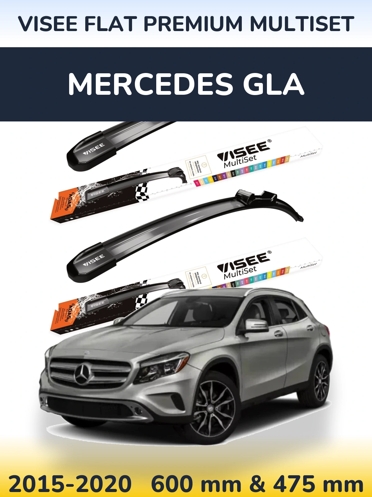 Torkarblad VISEE FLAT PREMIUM MultiSet för Mercedes GLA