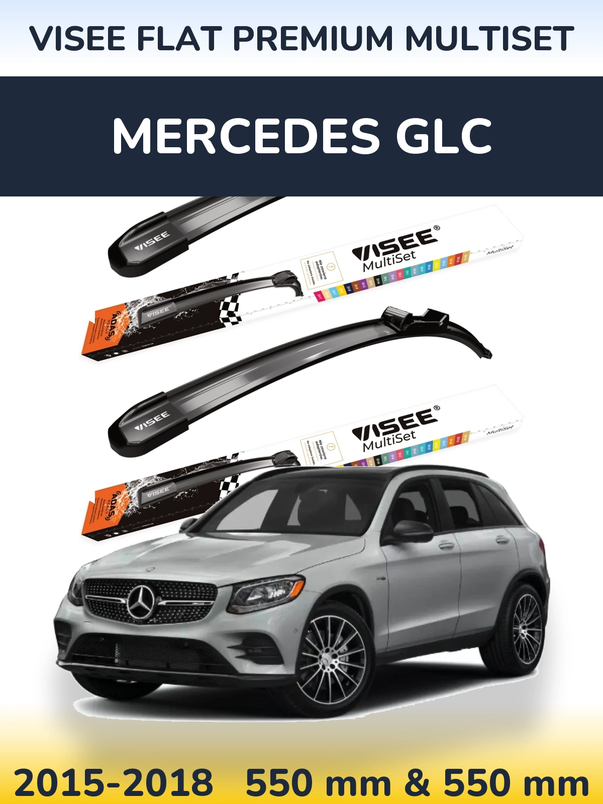 Torkarblad VISEE FLAT PREMIUM MultiSet för Mercedes GLC