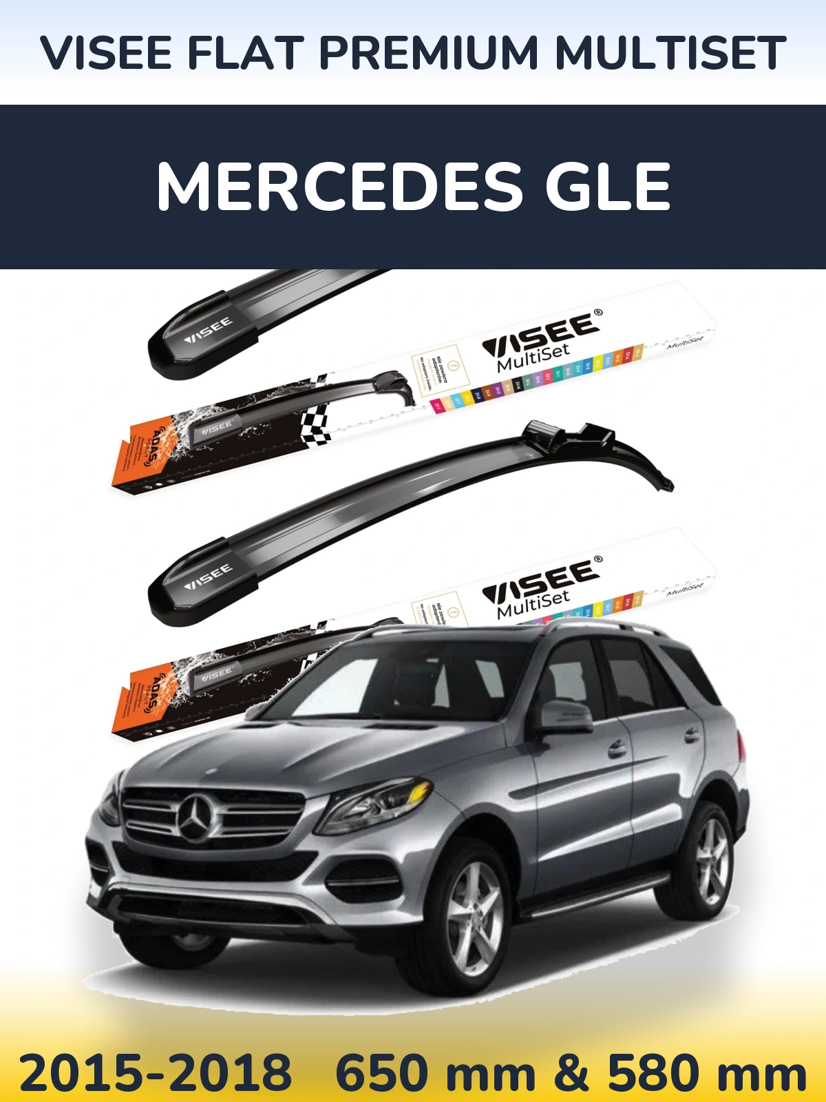 Torkarblad VISEE FLAT PREMIUM MultiSet för Mercedes GLE