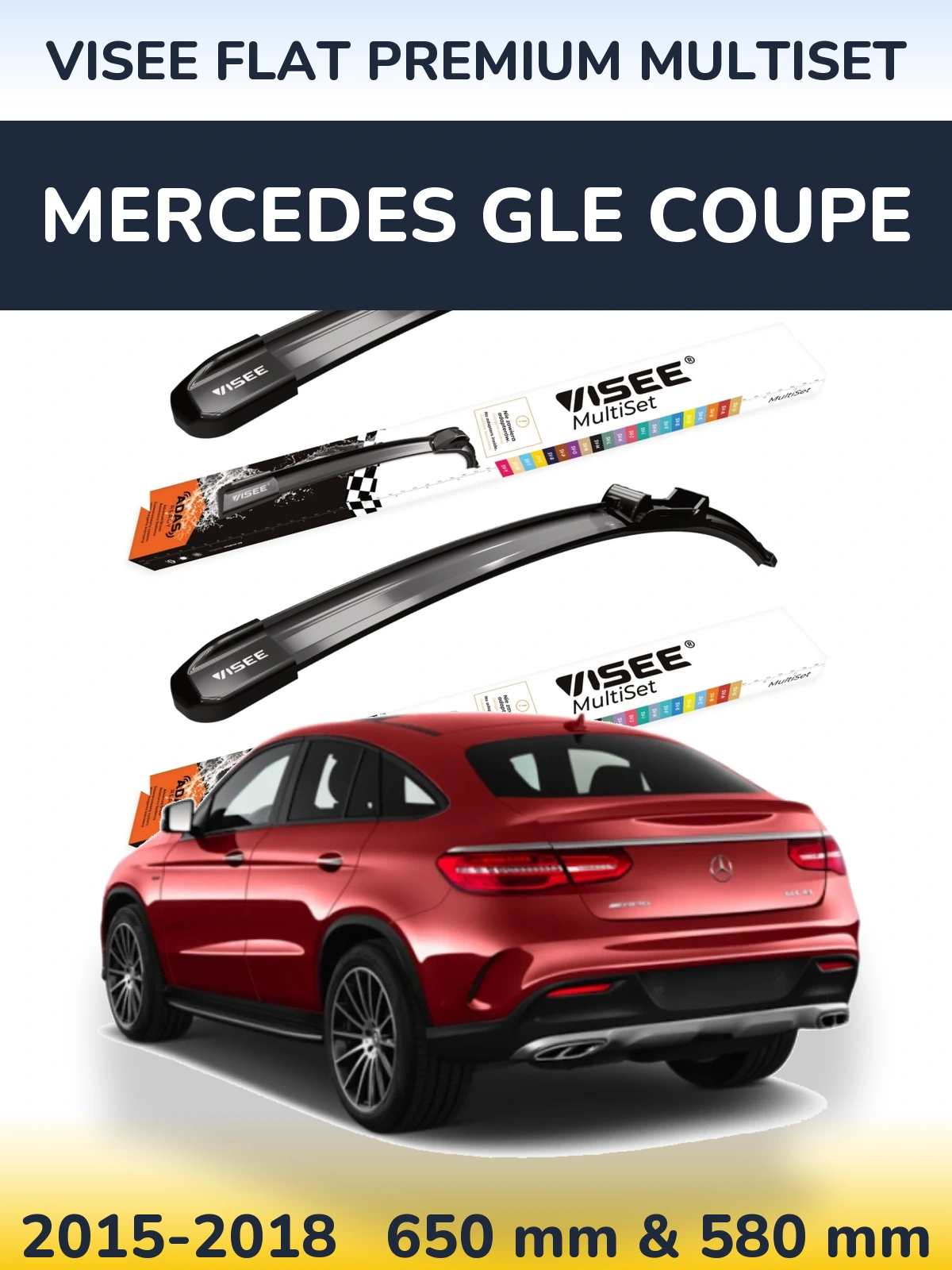 Torkarblad VISEE FLAT PREMIUM MultiSet för Mercedes GLE Coupe