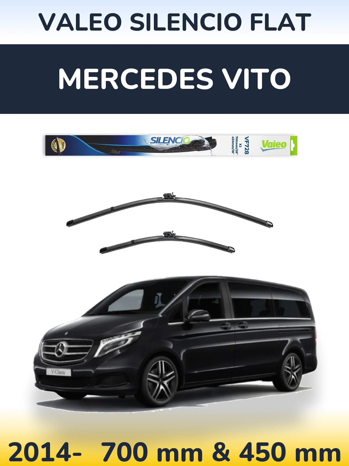 Torkarblad Valeo Silencio Flat för Mercedes Vito
