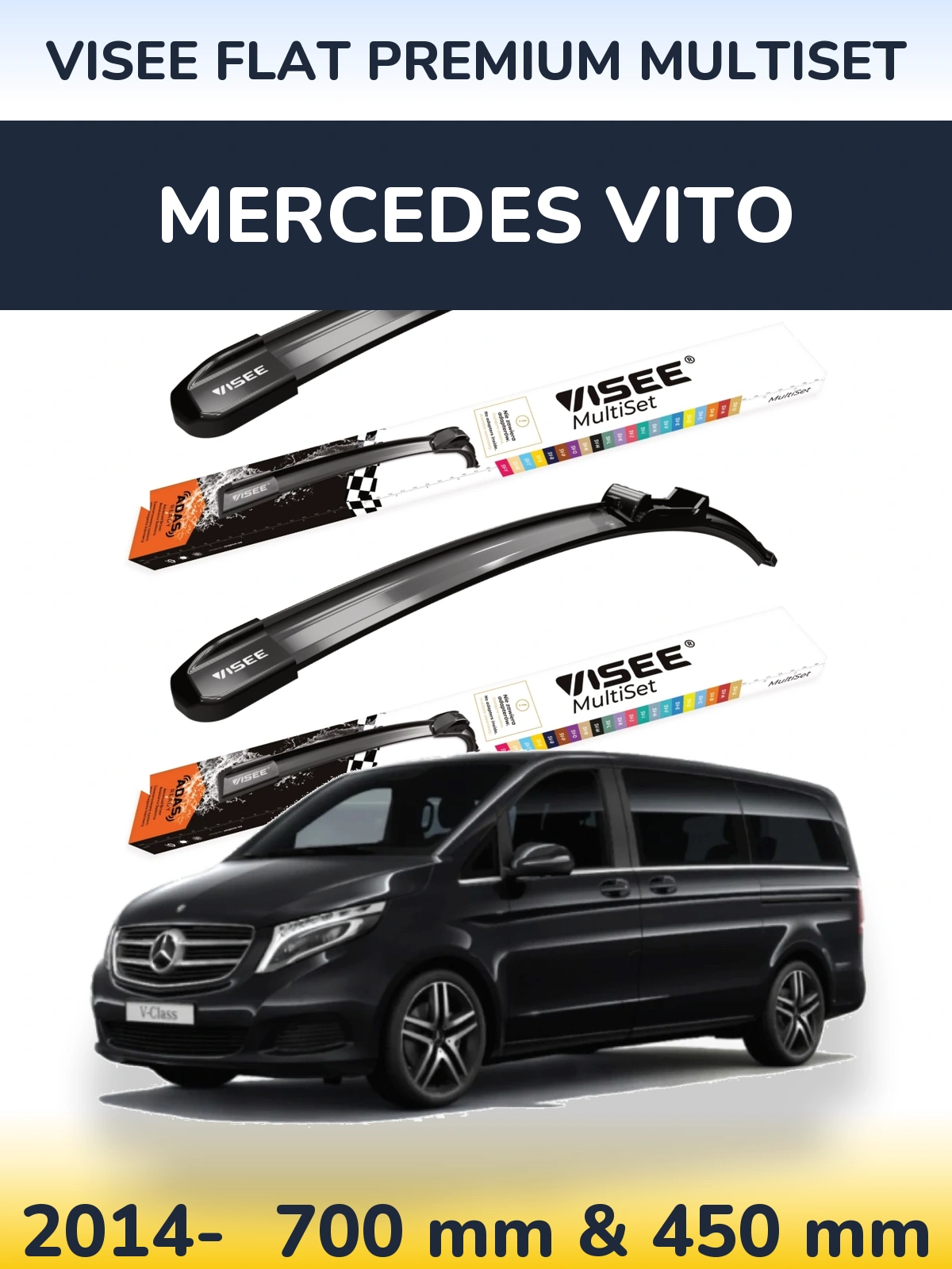 Torkarblad VISEE FLAT PREMIUM MultiSet för Mercedes Vito