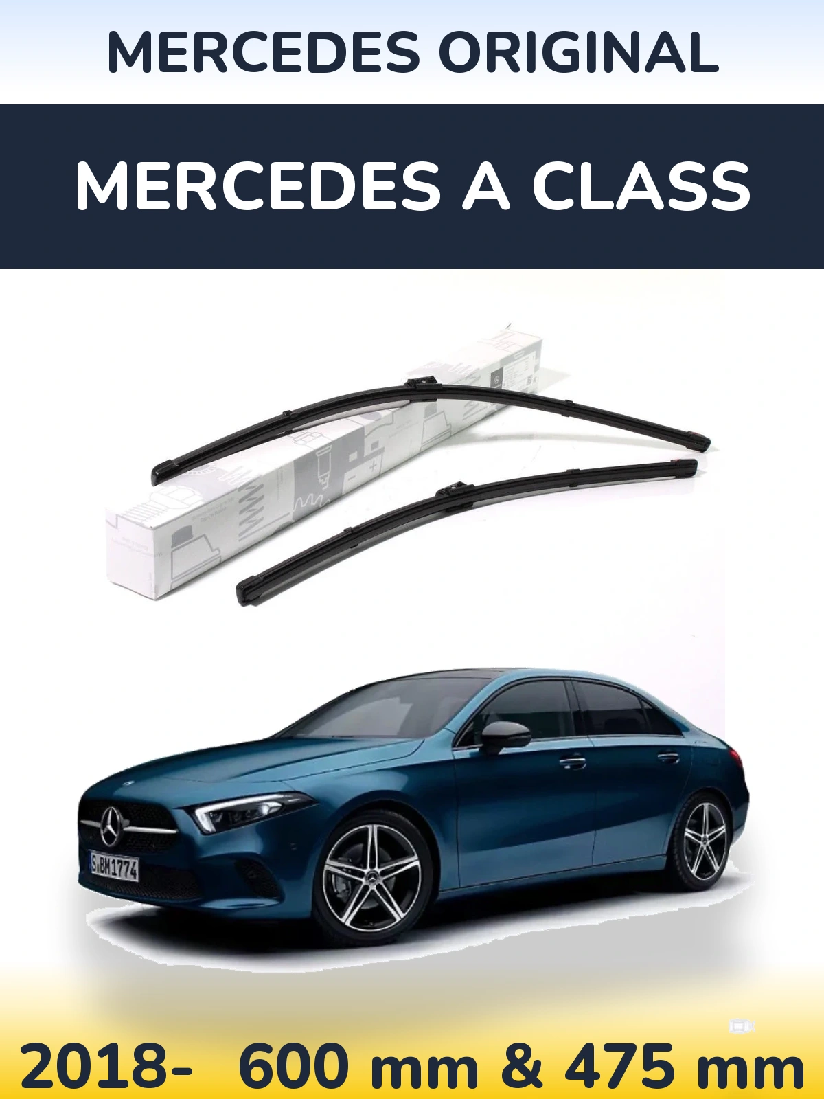 Комплект передніх щіток Mercedes OEM Mercedes Original 600 & 475 мм для Mercedes A Class 2018-2026