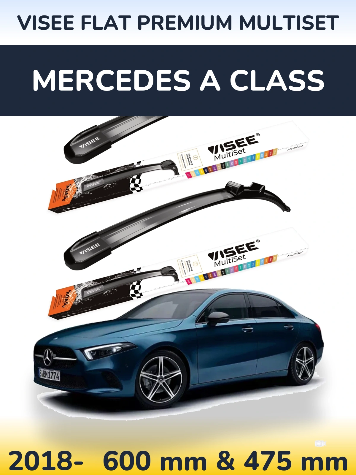 Torkarblad VISEE FLAT PREMIUM MultiSet för Mercedes A Class