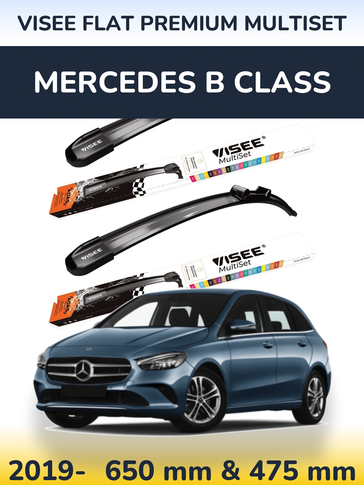 Torkarblad VISEE FLAT PREMIUM MultiSet för Mercedes B Class