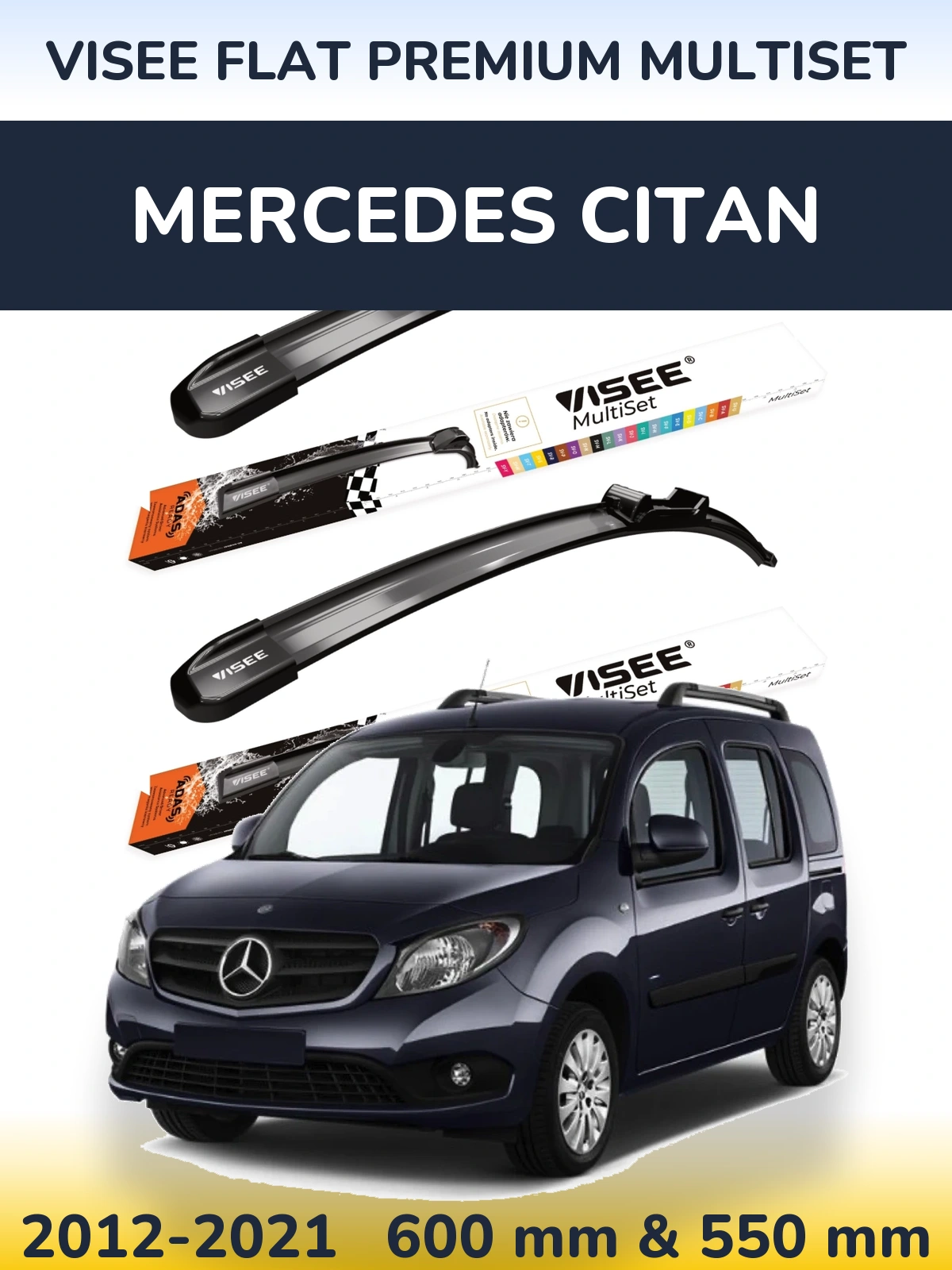 Torkarblad VISEE FLAT PREMIUM MultiSet för Mercedes Citan