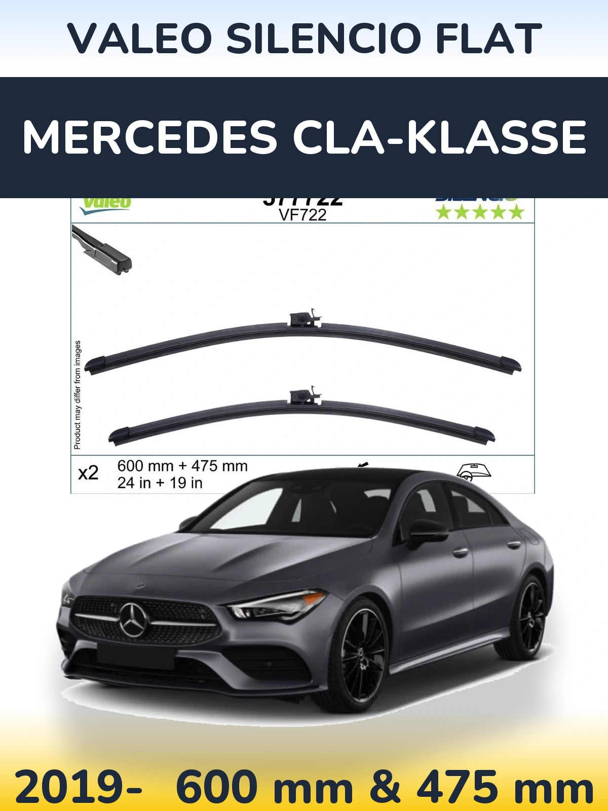 Torkarblad Valeo Silencio Flat för Mercedes CLA-Klasse