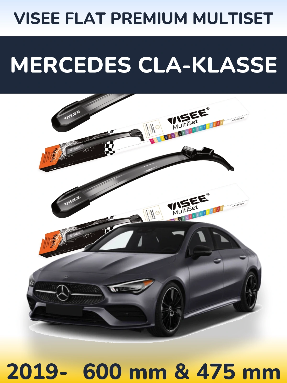 Torkarblad VISEE FLAT PREMIUM MultiSet för Mercedes CLA-Klasse
