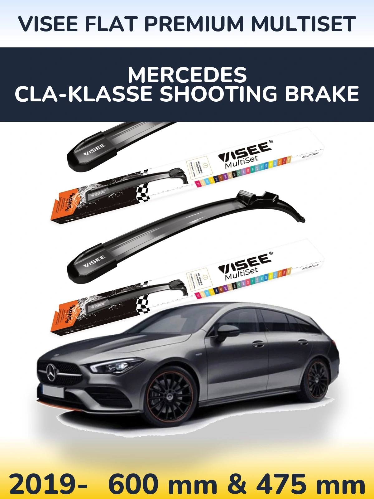 Torkarblad VISEE FLAT PREMIUM MultiSet för Mercedes CLA-Klasse Shooting Brake