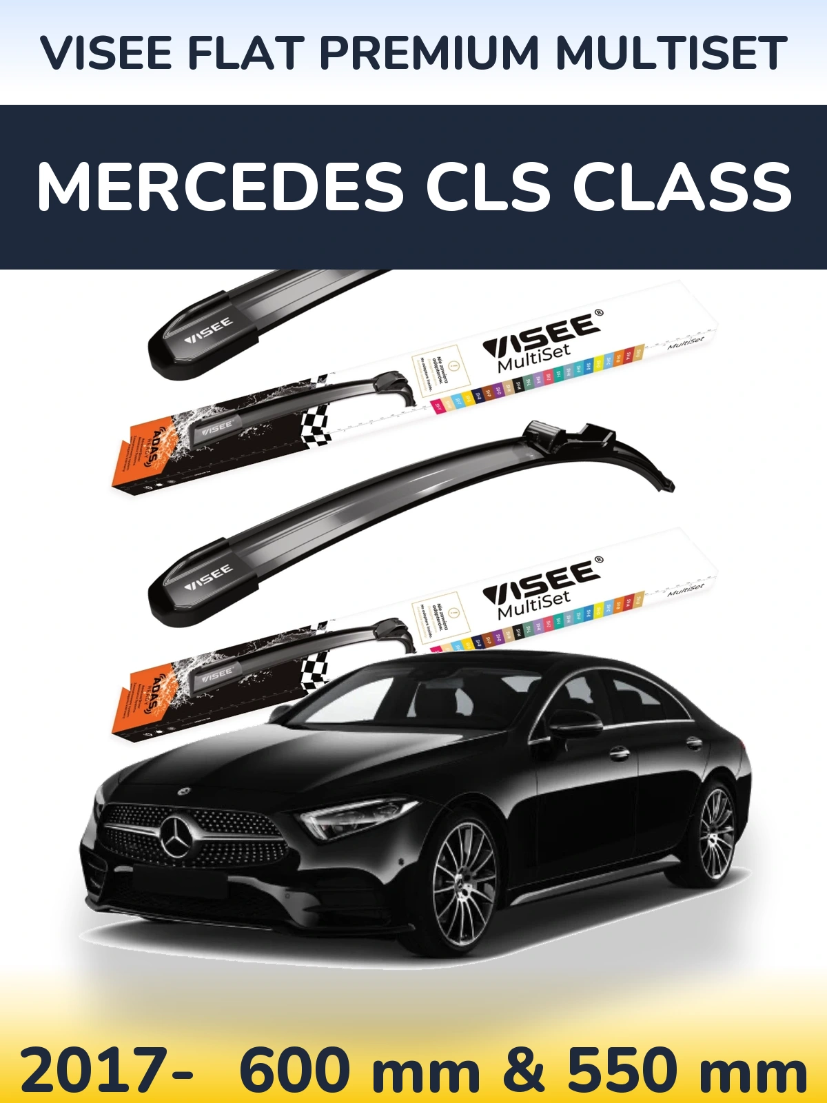 Torkarblad VISEE FLAT PREMIUM MultiSet för Mercedes CLS Class