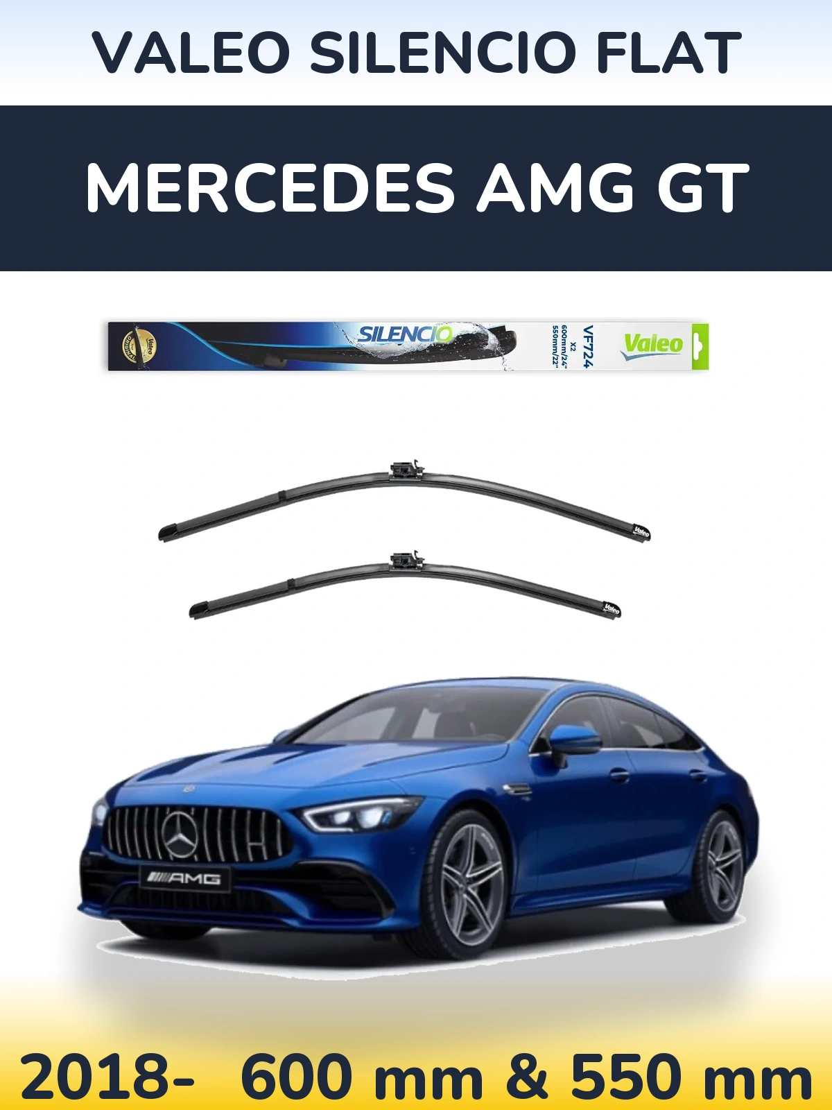 Torkarblad Valeo Silencio Flat för Mercedes AMG GT