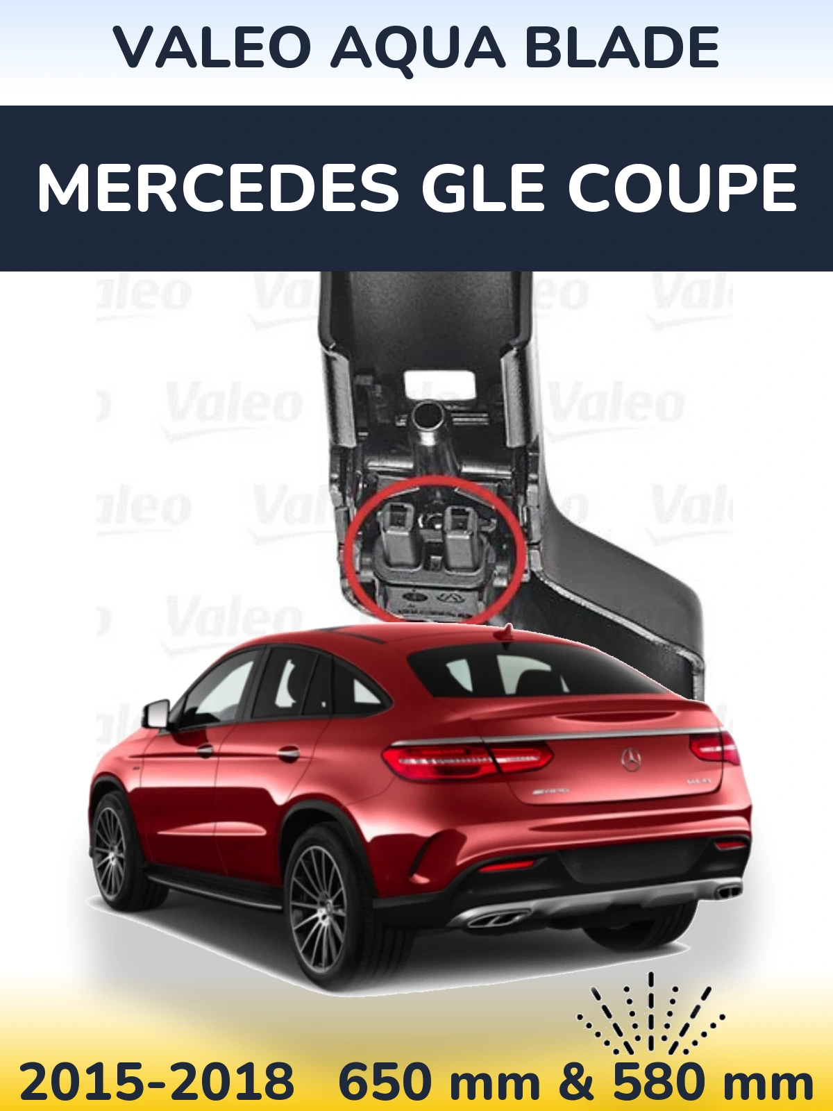 Torkarblad Valeo Aqua Blade för Mercedes GLE Coupe