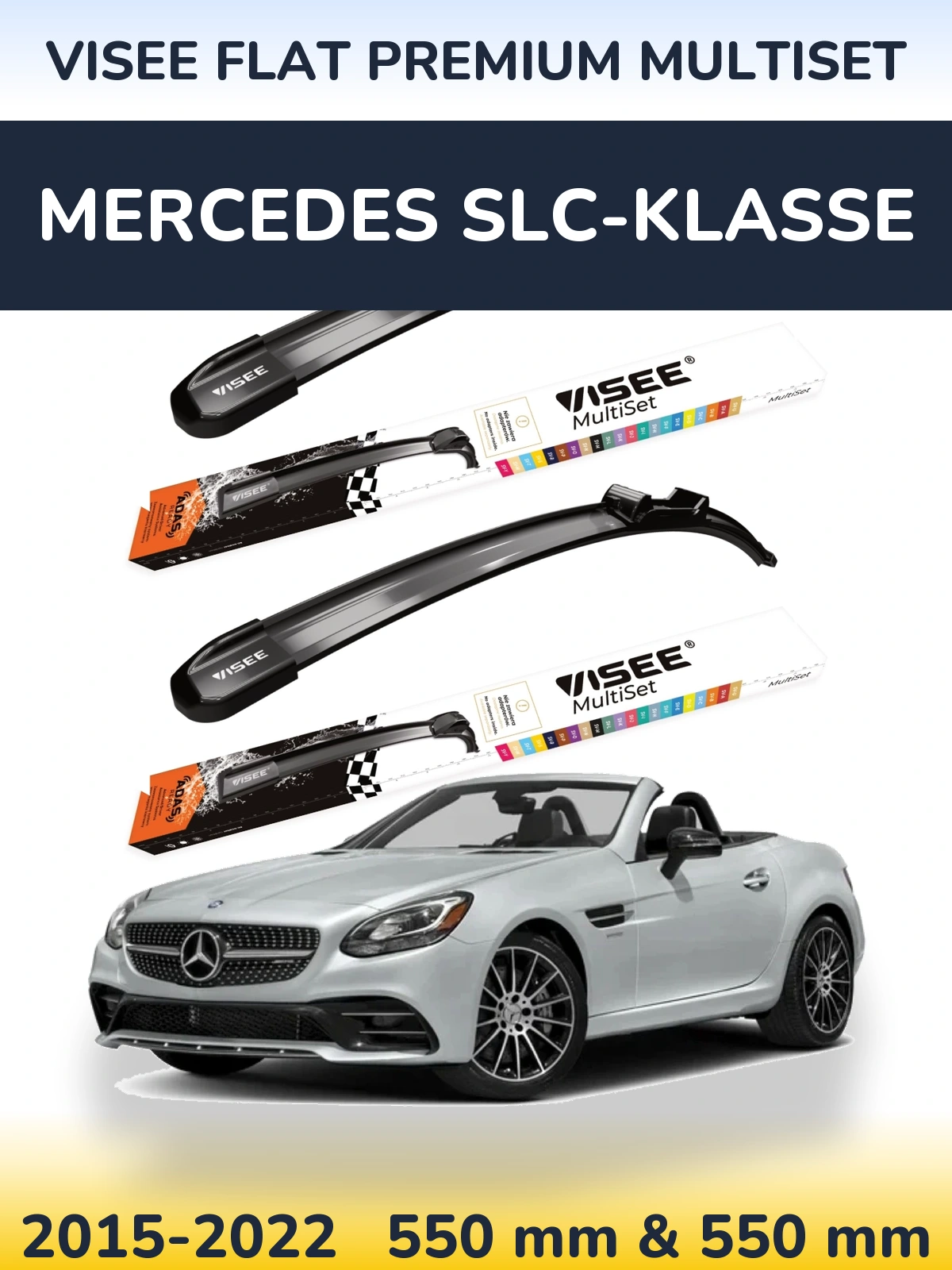 Torkarblad VISEE FLAT PREMIUM MultiSet för Mercedes SLC-Klasse