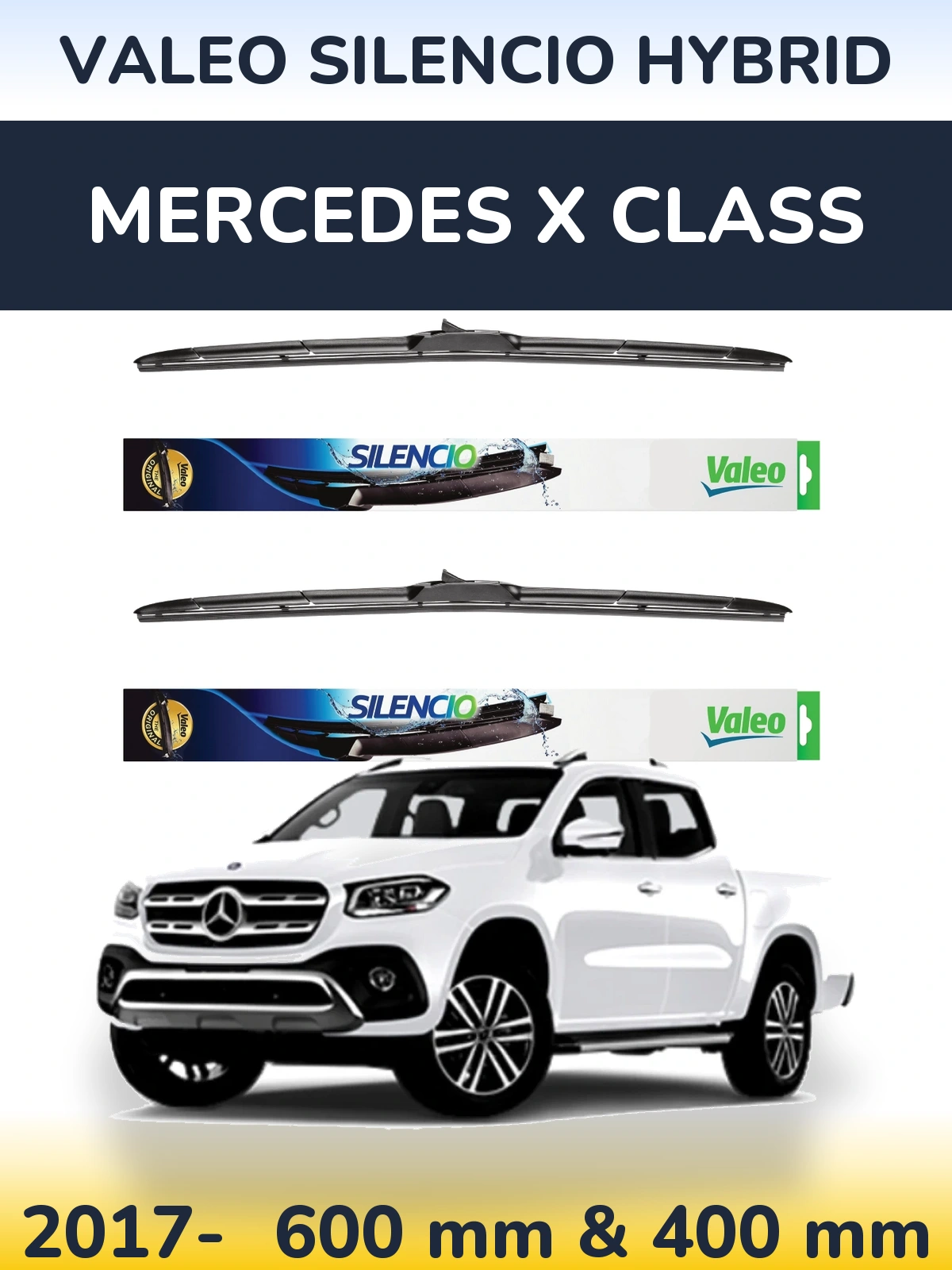 Torkarblad Valeo Silencio Hybrid för Mercedes X Class