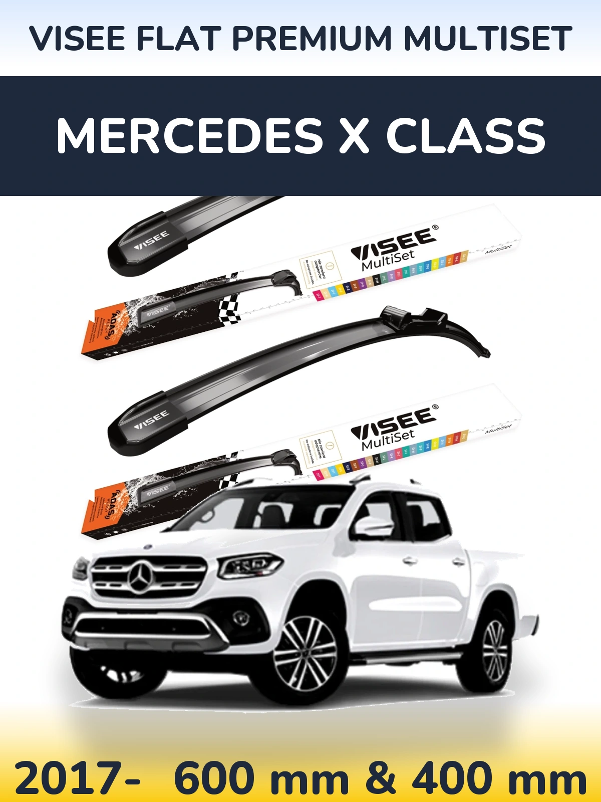 Torkarblad VISEE FLAT PREMIUM MultiSet för Mercedes X Class