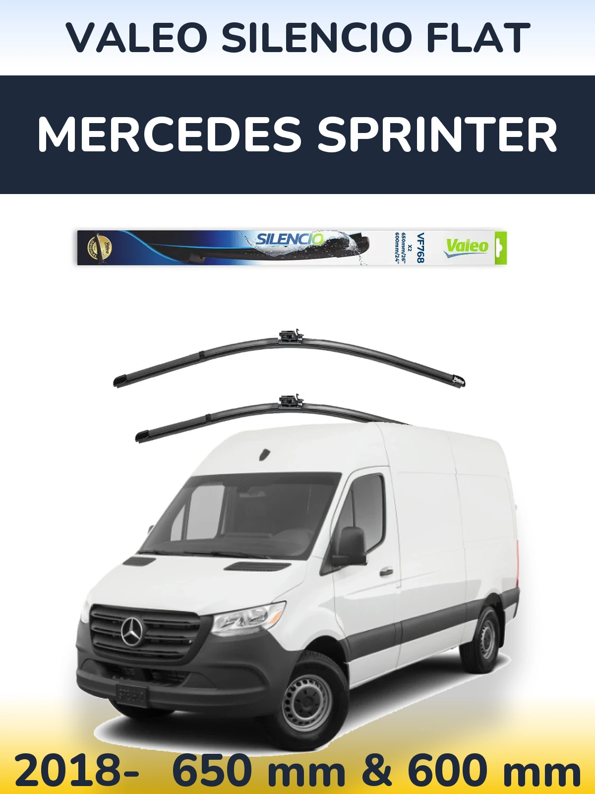 Torkarblad Valeo Silencio Flat för Mercedes Sprinter