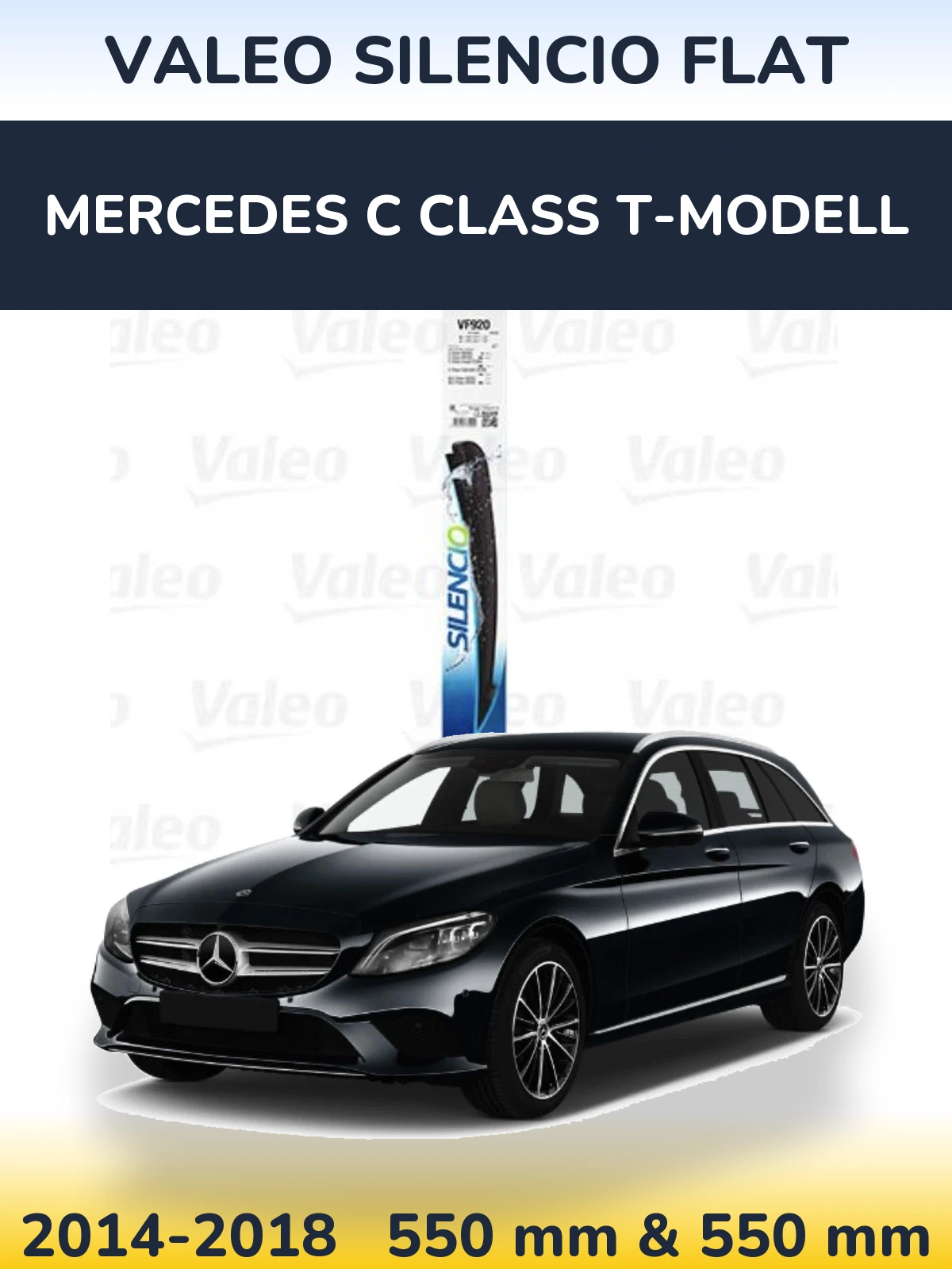 Комплект передніх щіток Valeo Silencio Flat 550 & 550 мм для Mercedes C Class T-Модельl 2014-2018