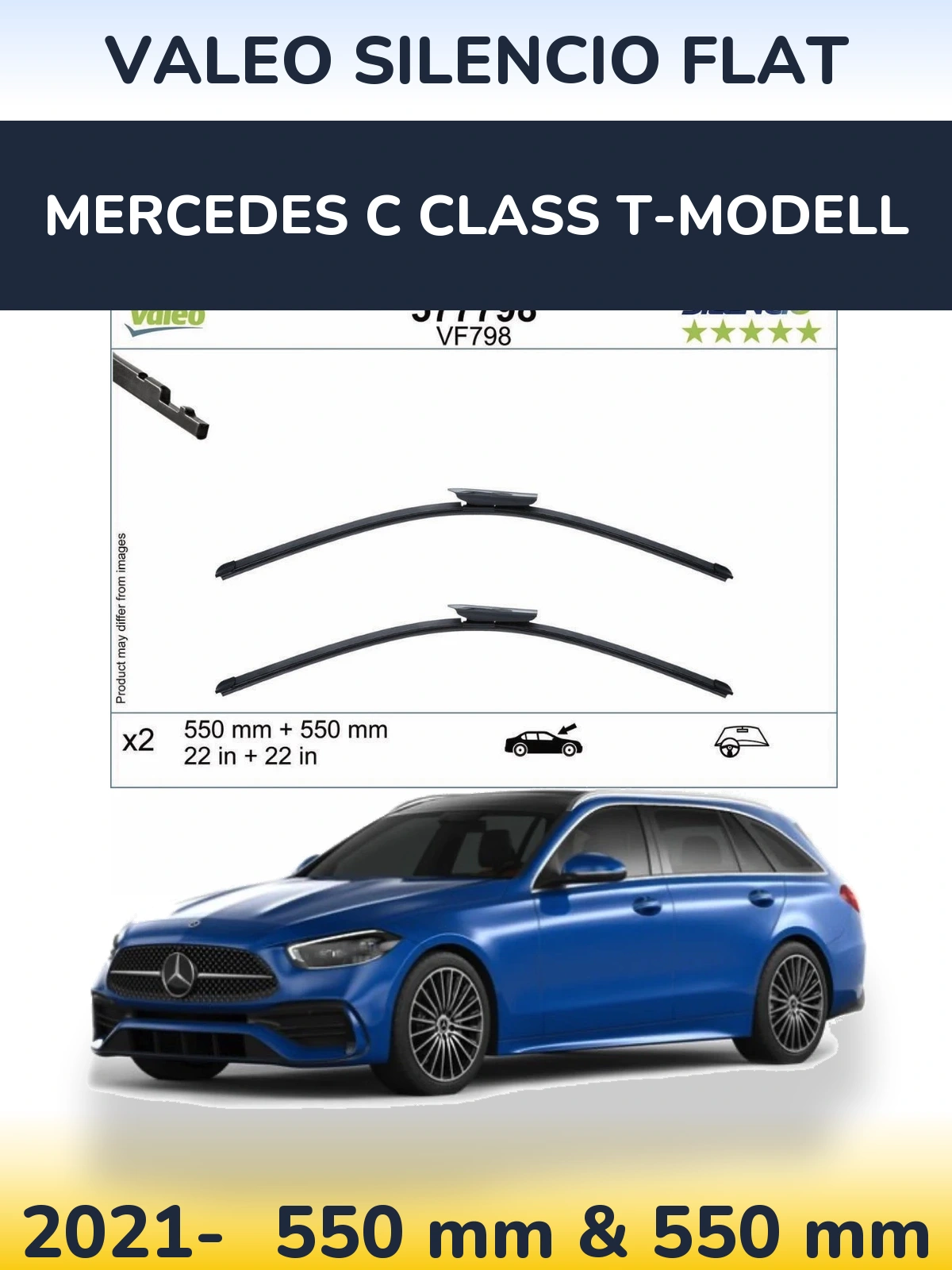 Torkarblad Valeo Silencio Flat för Mercedes C Class T-Modelll