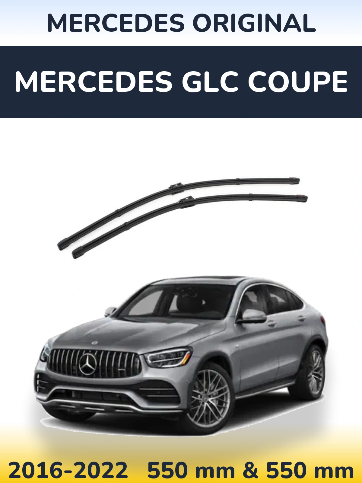 Front wiper blade set Mercedes OEM Mercedes Original 550 & 550 mm for Mercedes GLC Coupe 2016-2022
