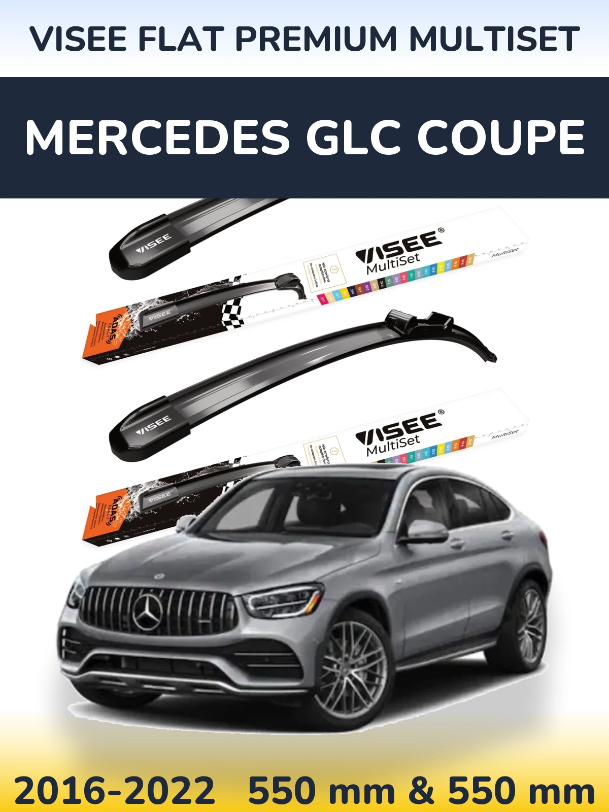 Torkarblad VISEE FLAT PREMIUM MultiSet för Mercedes GLC Coupe