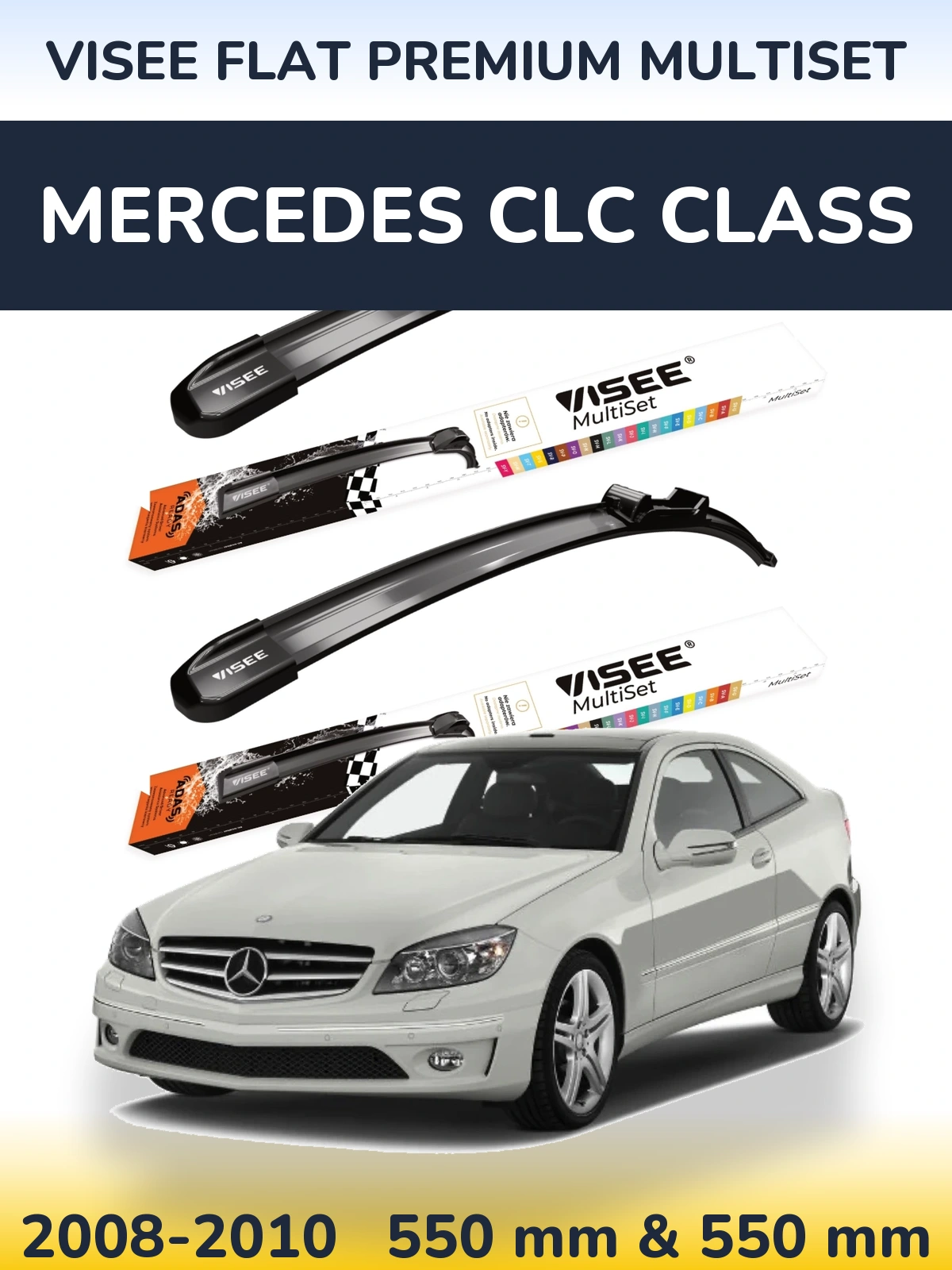 Torkarblad VISEE FLAT PREMIUM MultiSet för Mercedes CLC Class