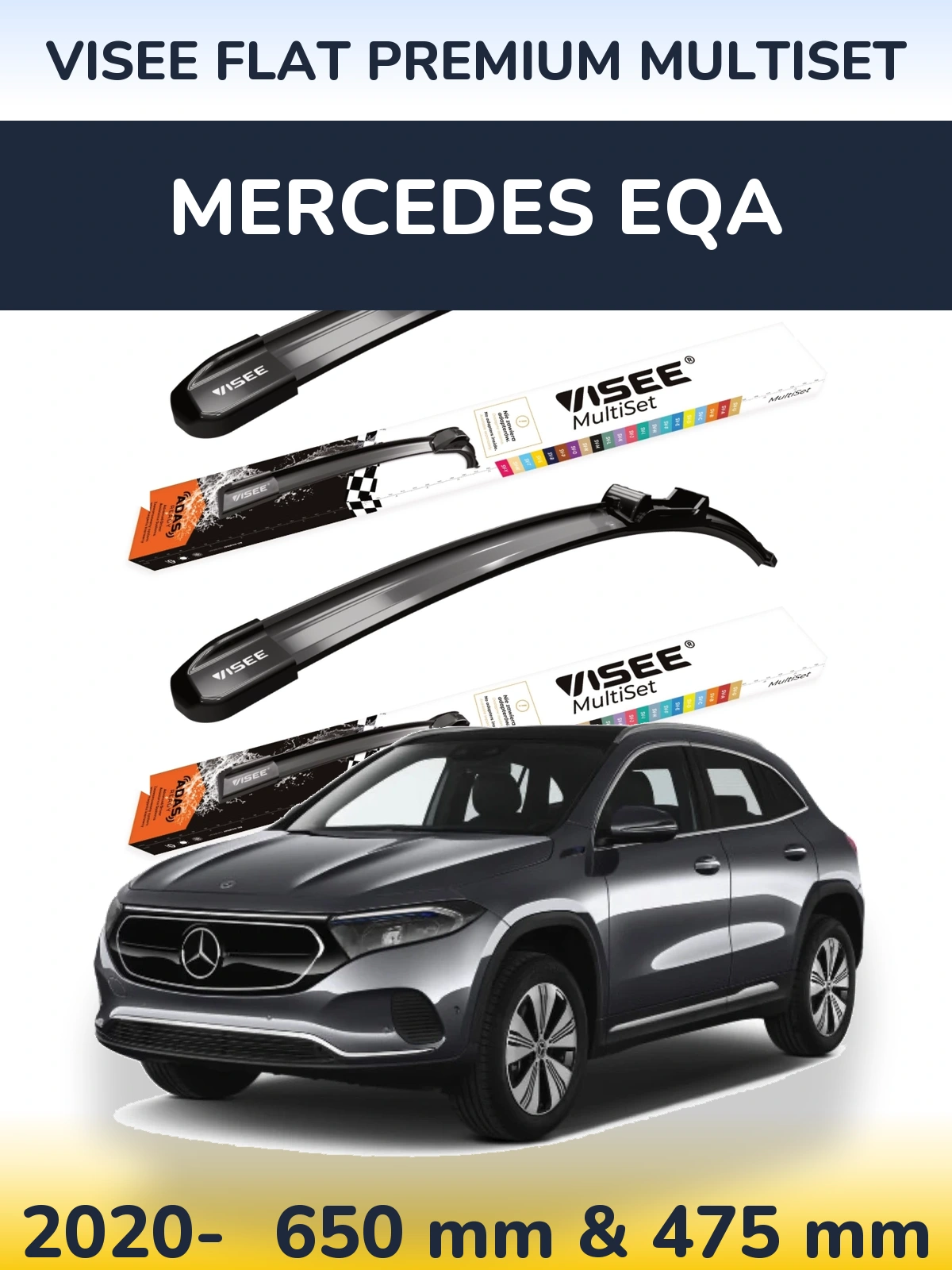 Torkarblad VISEE FLAT PREMIUM MultiSet för Mercedes EQA