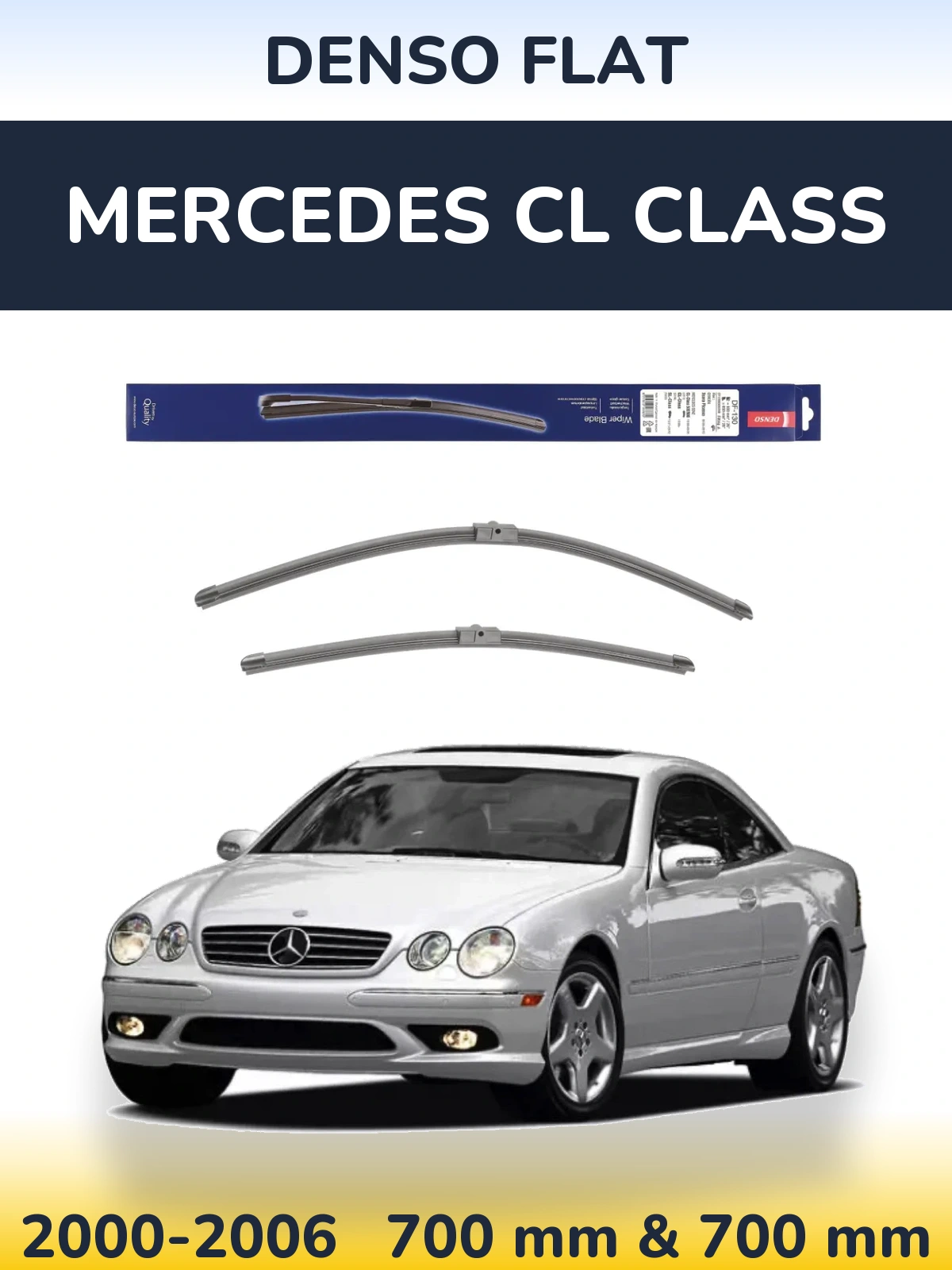 Комплект передних дворников Denso Flat 650 & 650 мм для Mercedes CL Class 2000-2006