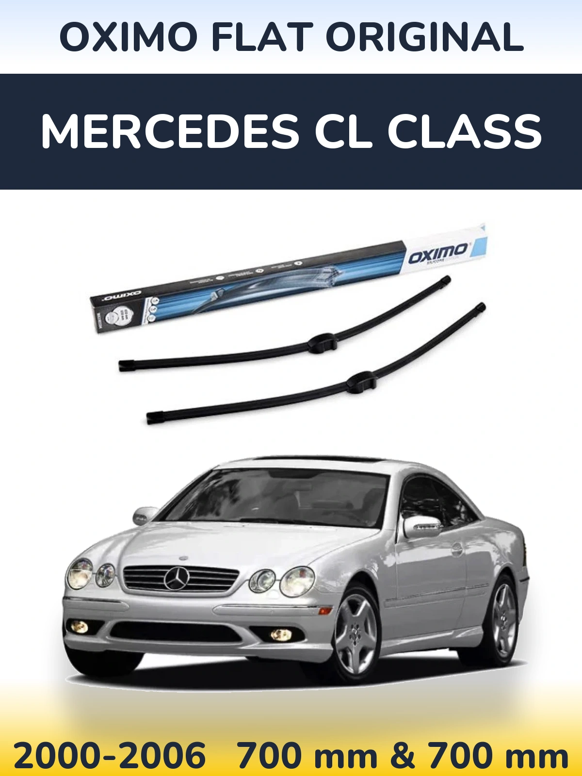 Комплект передніх щіток Oximo Flat Original 650 & 650 мм для Mercedes CL Class 2000-2006