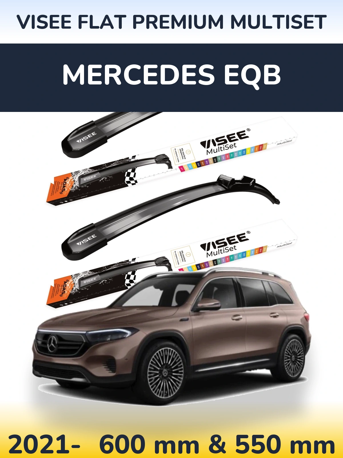 Torkarblad VISEE FLAT PREMIUM MultiSet för Mercedes EQB