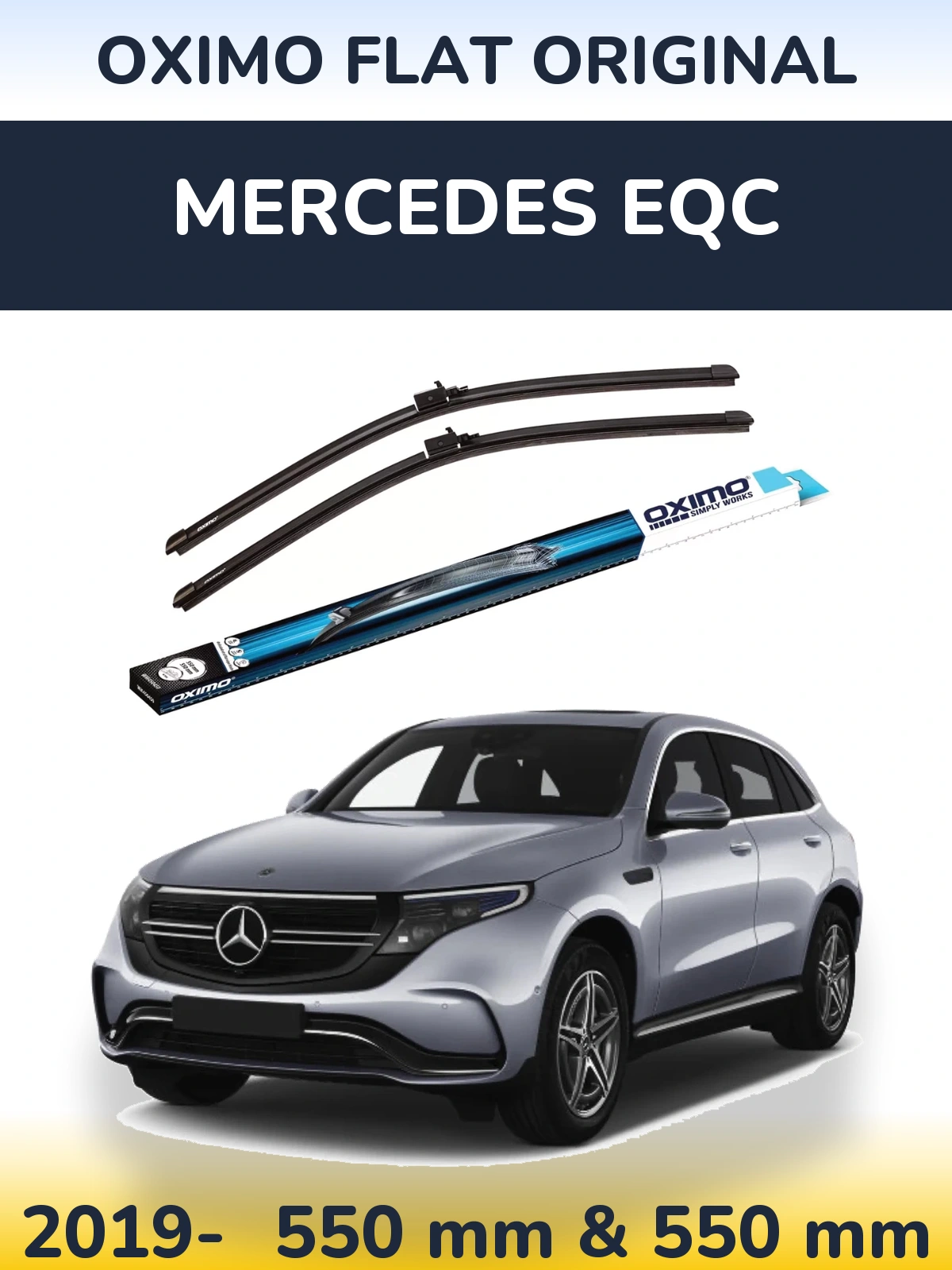 Комплект передних дворников Oximo Flat Original 550 & 550 мм для Mercedes EQC 2019-2026