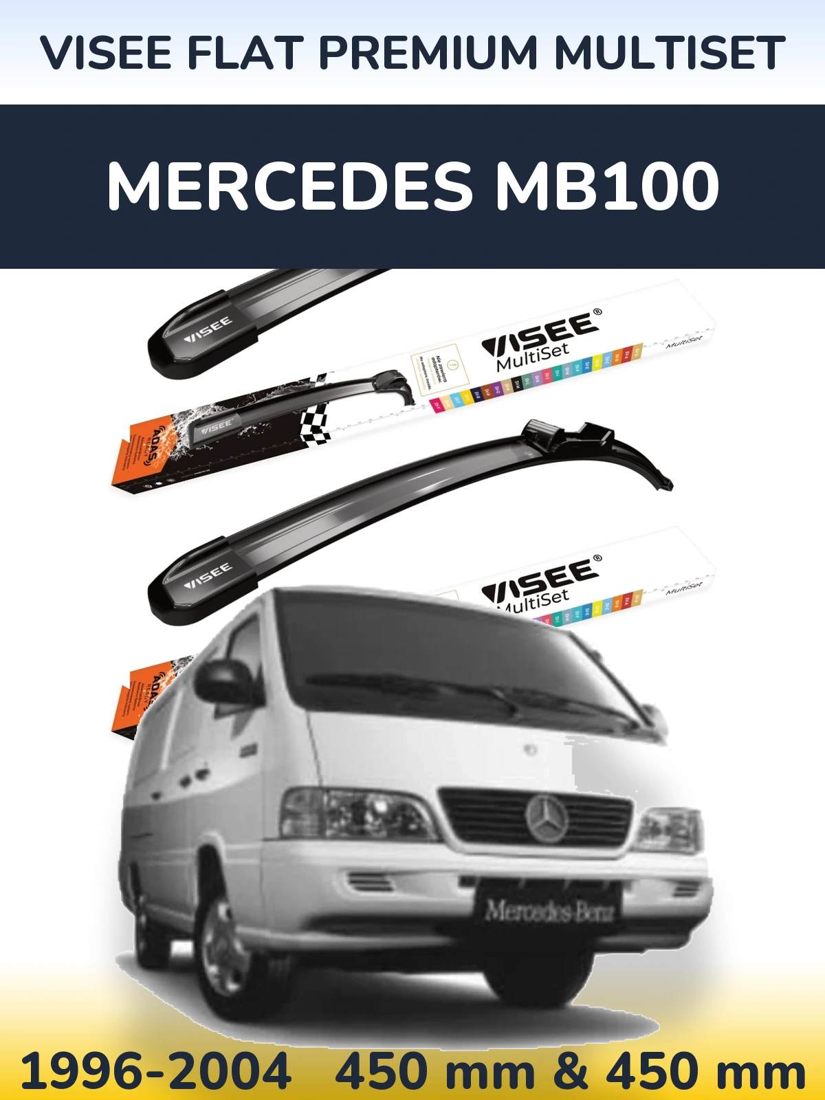 Torkarblad VISEE FLAT PREMIUM MultiSet för Mercedes MB100
