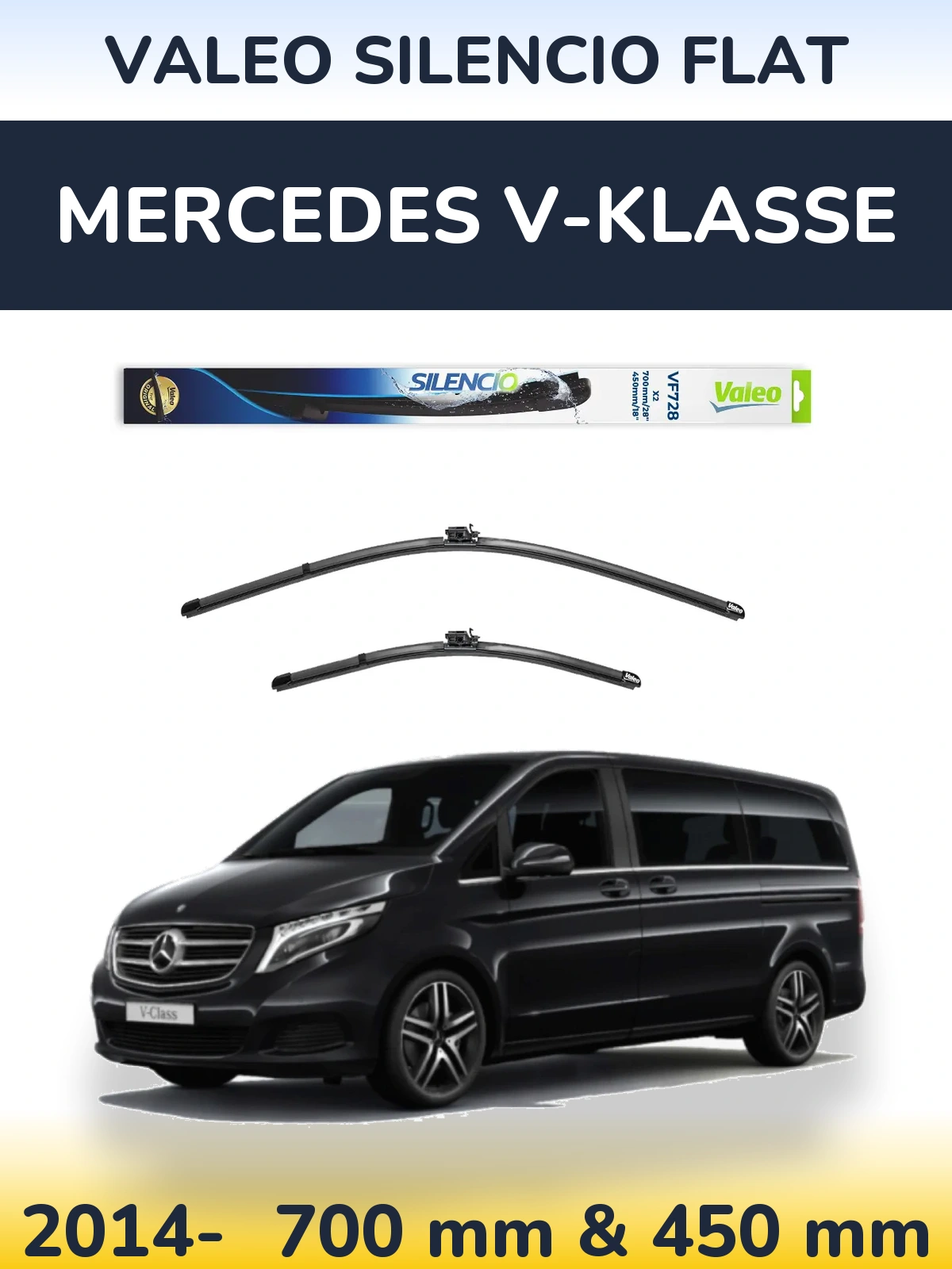 Torkarblad Valeo Silencio Flat för Mercedes V-Klasse