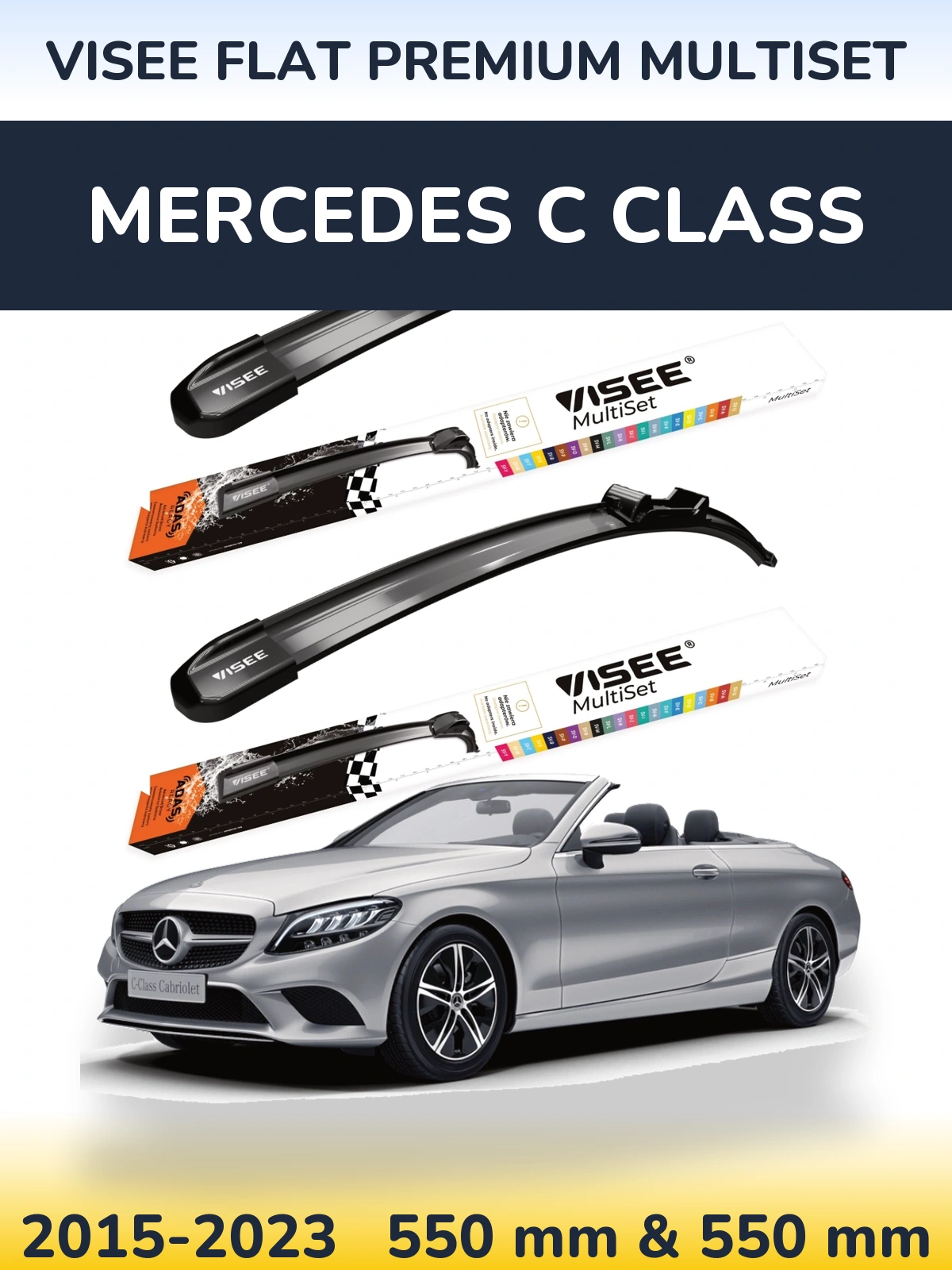 Torkarblad VISEE FLAT PREMIUM MultiSet för Mercedes C Class