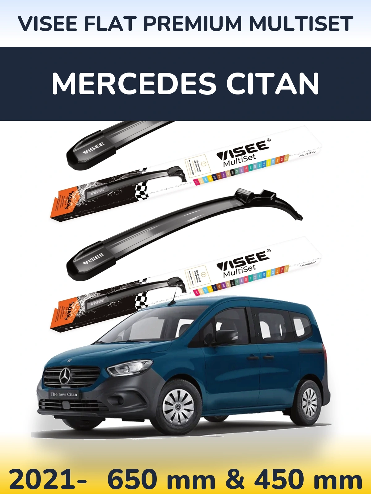 Torkarblad VISEE FLAT PREMIUM MultiSet för Mercedes Citan