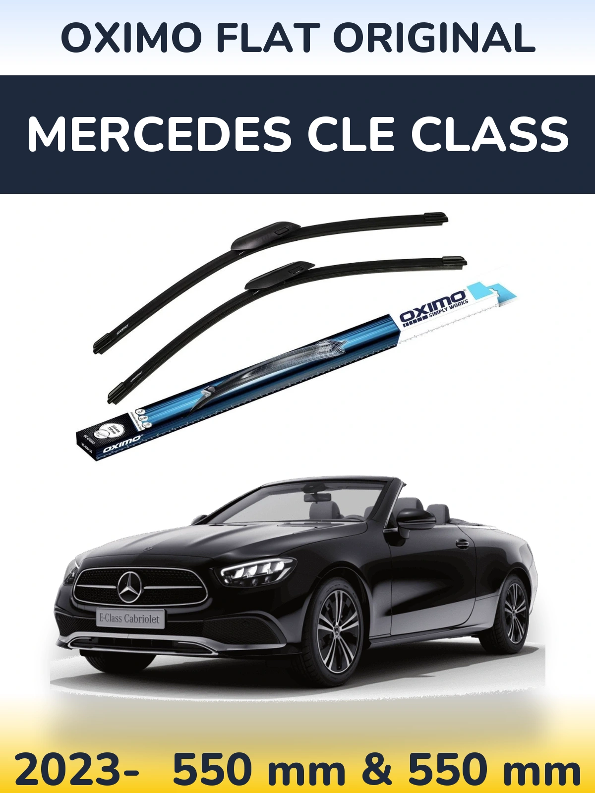 Комплект передніх щіток Oximo Flat Original 550 & 550 мм для Mercedes CLE Class 2023-2026