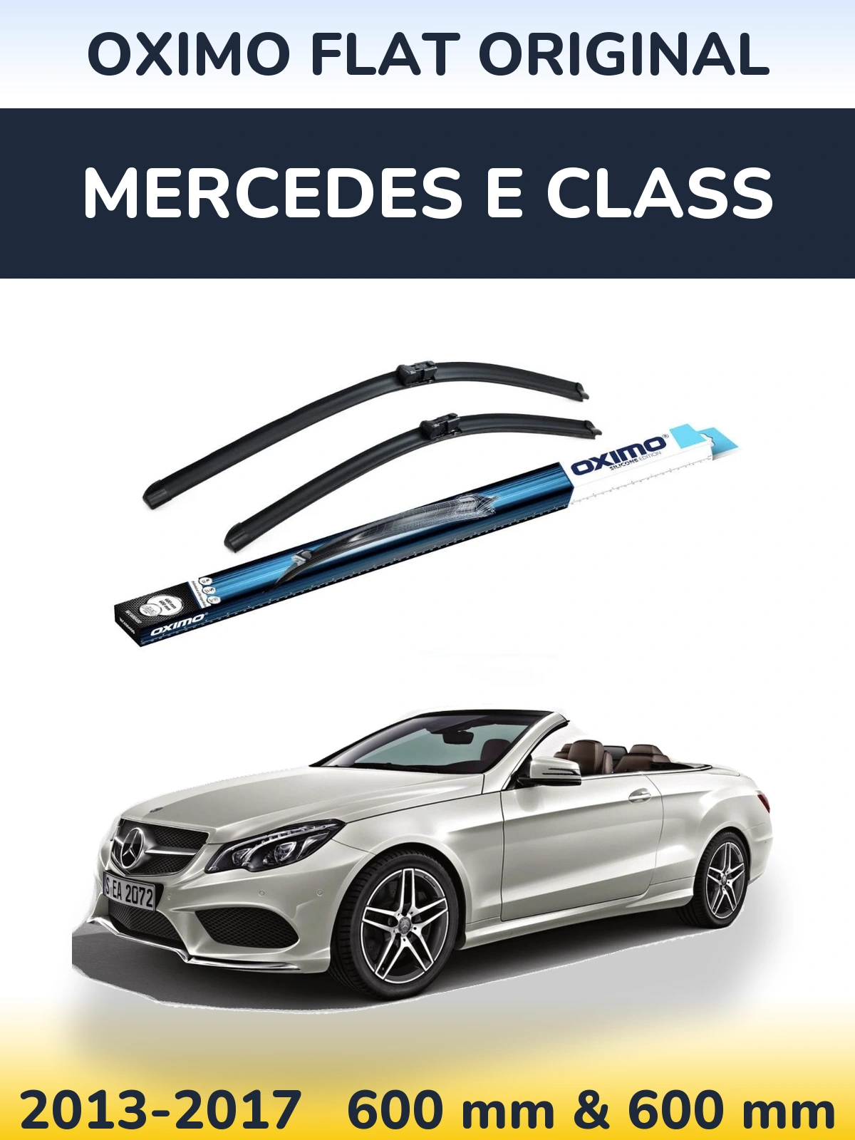 Front wiper blade set Oximo Flat Original 600 & 600 mm for Mercedes E Class 2013-2017