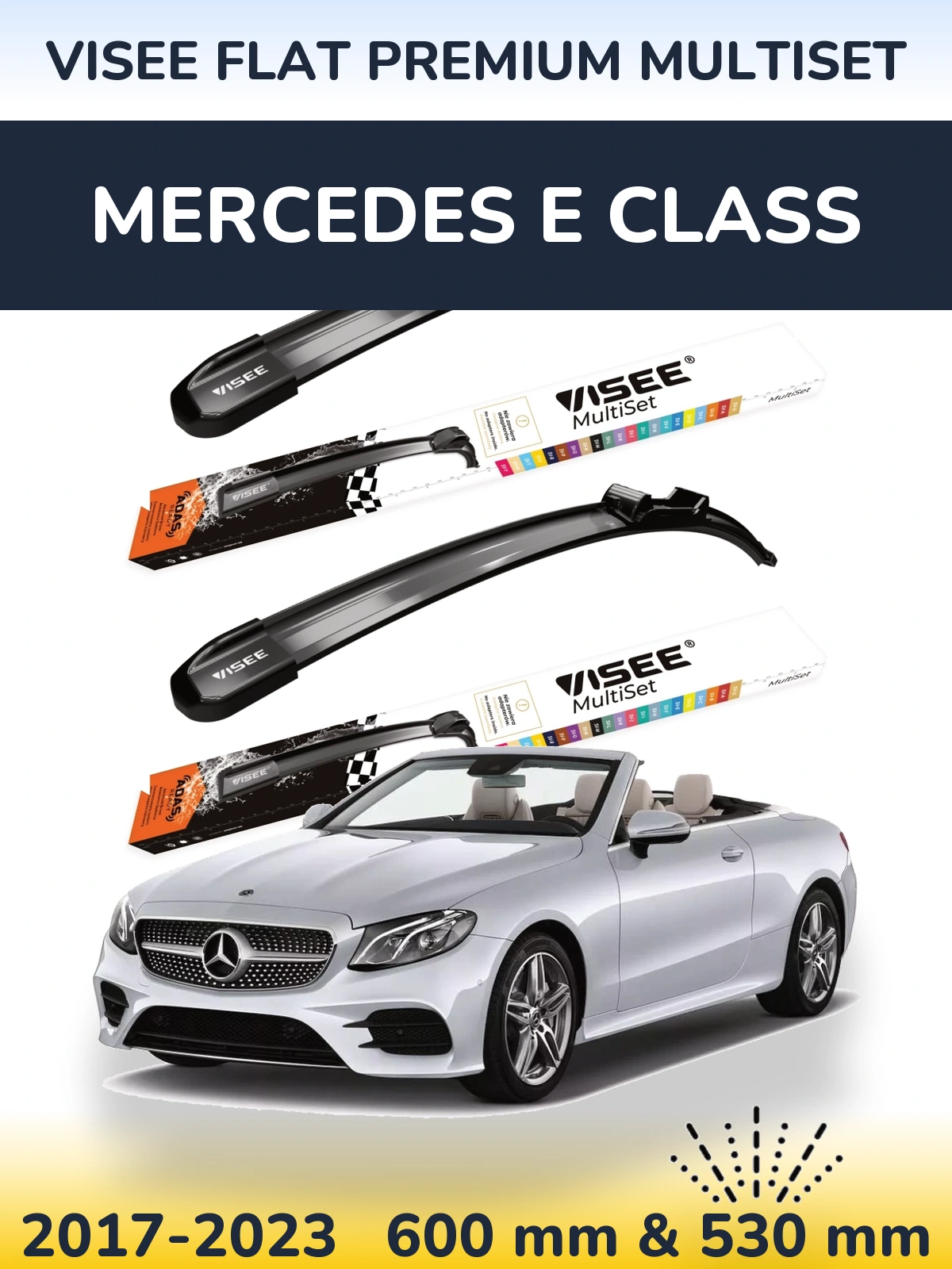 Torkarblad VISEE FLAT PREMIUM MultiSet för Mercedes E Class