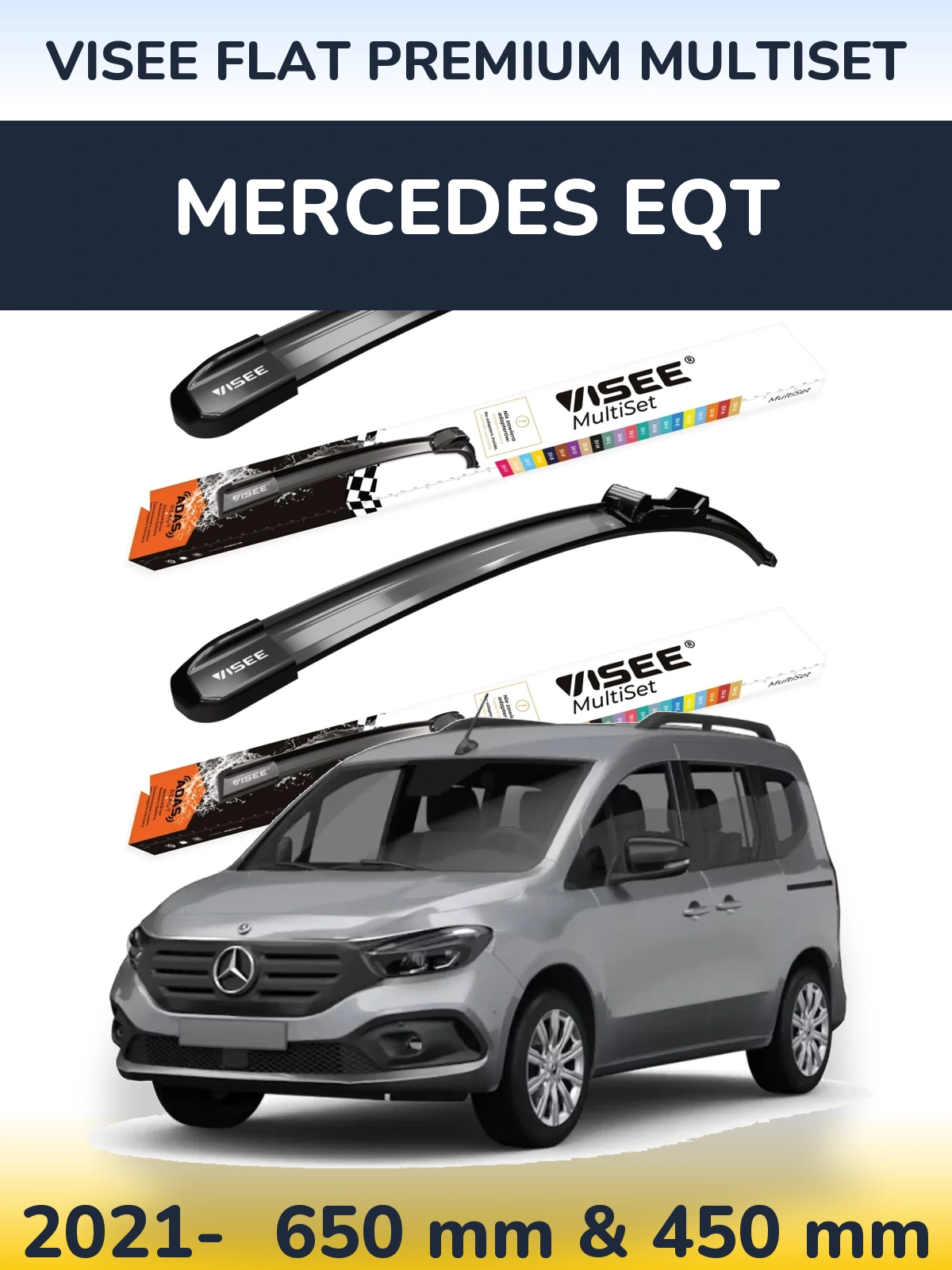 Torkarblad VISEE FLAT PREMIUM MultiSet för Mercedes EQT