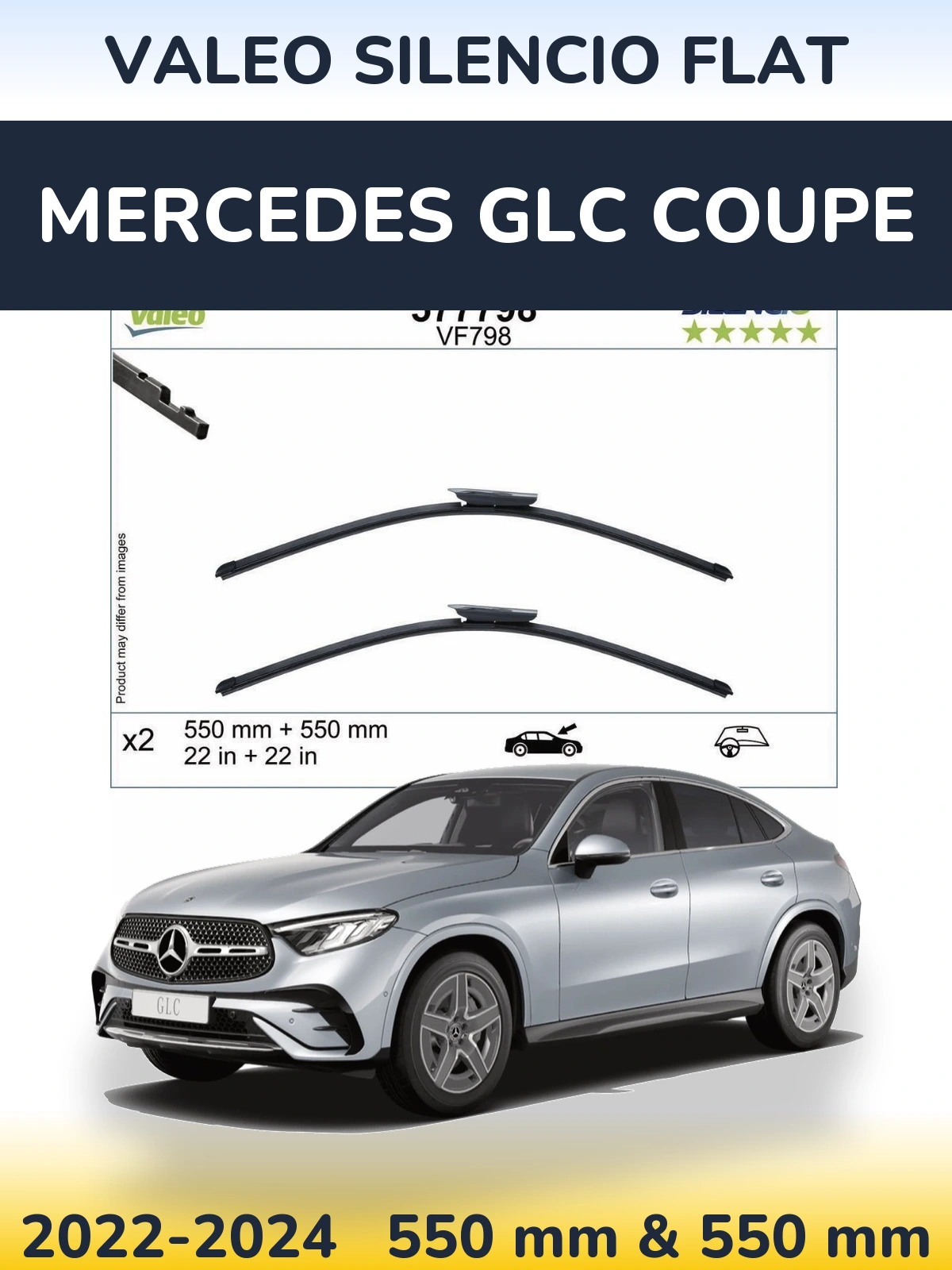 Torkarblad Valeo Silencio Flat för Mercedes GLC Coupe
